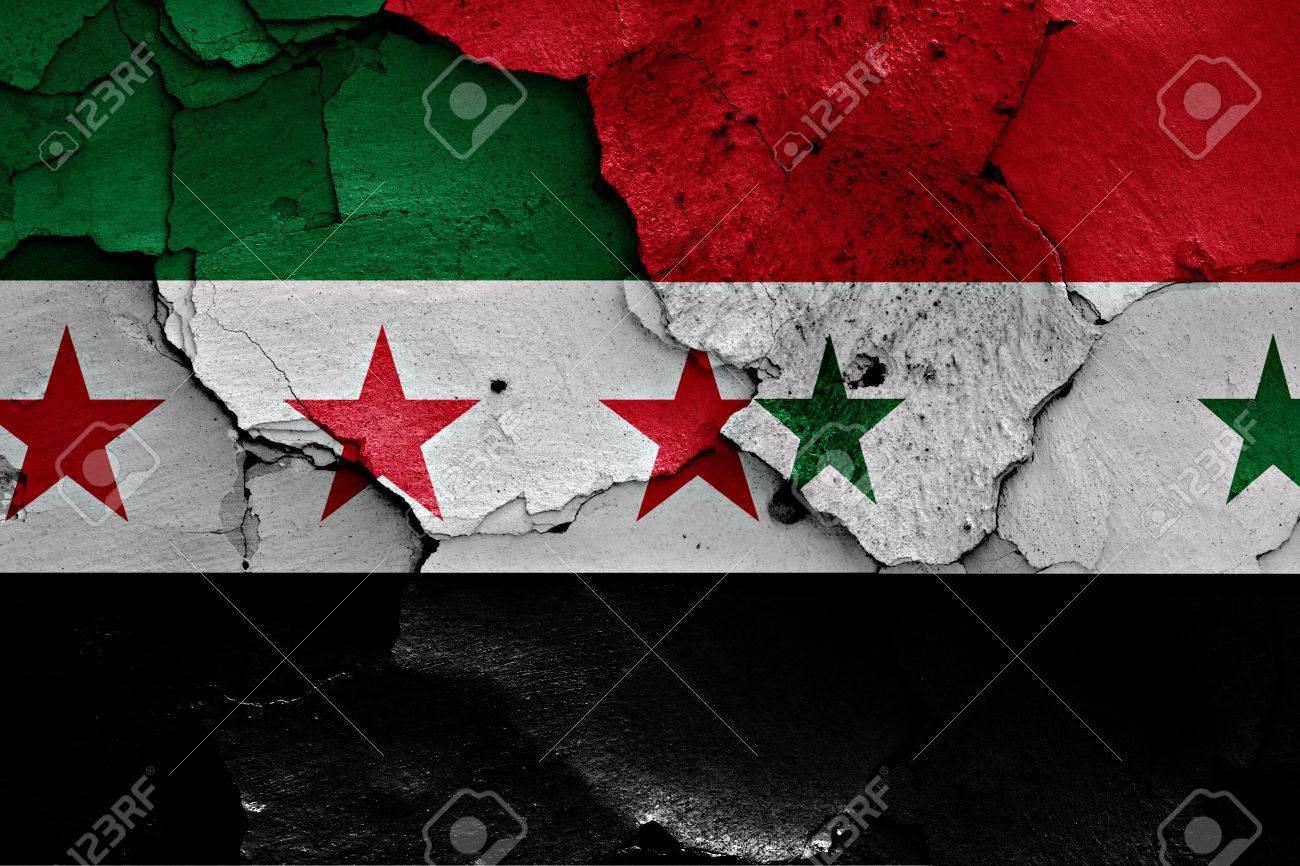 Flags Of Free Syrian Army And Syria Painted On Cracked Wall Stock Photo Picture And Royalty Free Image Image 50105973
