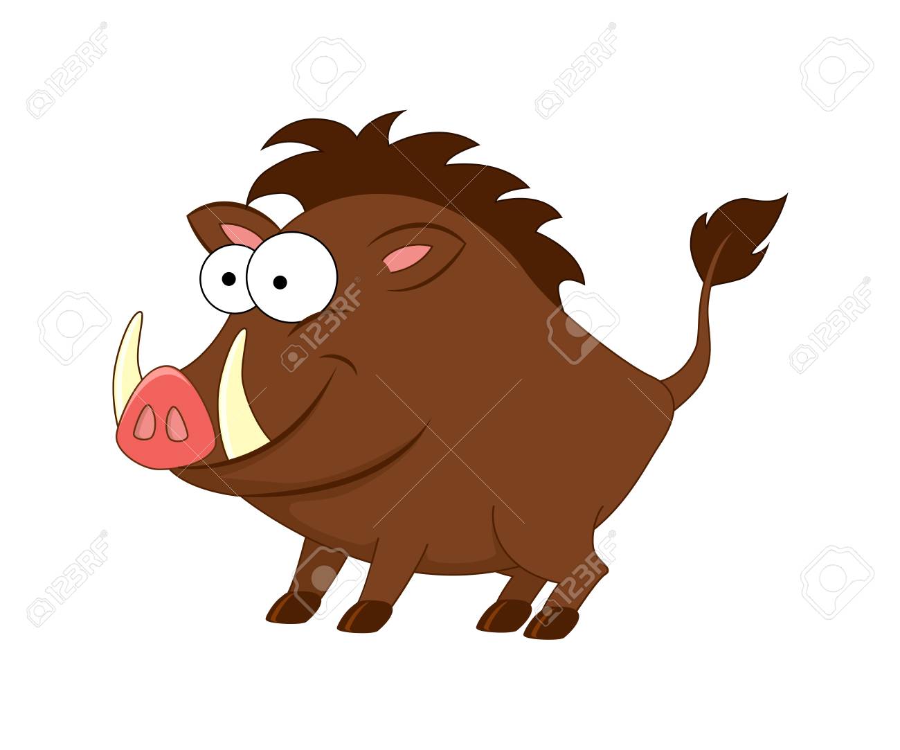 Sanglier De Dessin Anime Mignon Illustration Vectorielle Isolee Sur Fond Blanc Animaux De La Foret Animaux Sauvages Clip Art Libres De Droits Vecteurs Et Illustration Image