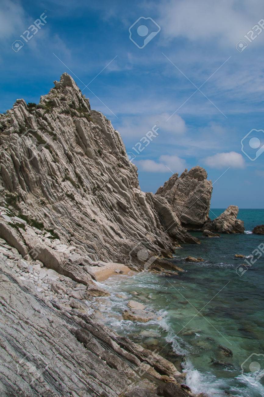View Of Two Sisters Beach Spiaggia Delle Due Sorelle At Conero