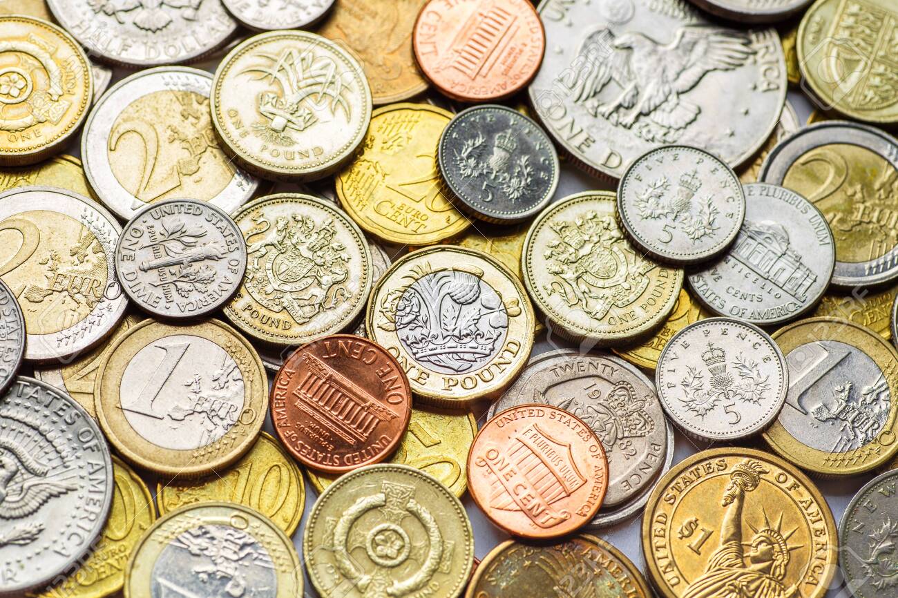 Background Of Euro Coins Money.United Kingdom Pound Coin.US Coins.Group Of  Coins Stock Photo, Picture and Royalty Free Image. Image 119926067.