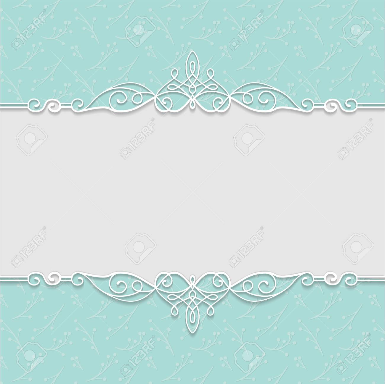 Vector Elegant Frame In Turquoise Colors For Wedding Invitations