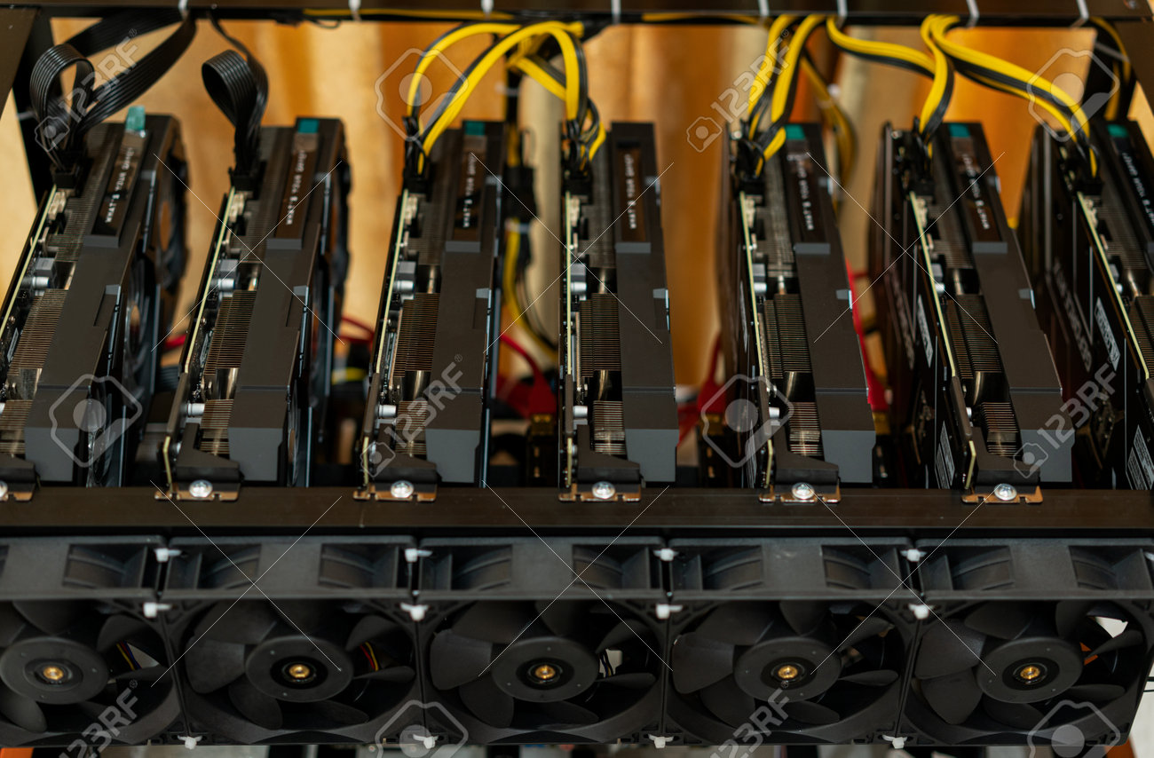 Bitcoin Mining Farm. Rig For Cryptocurrency Miner Stock Photo, Picture and  Royalty Free Image. Image 177644587.