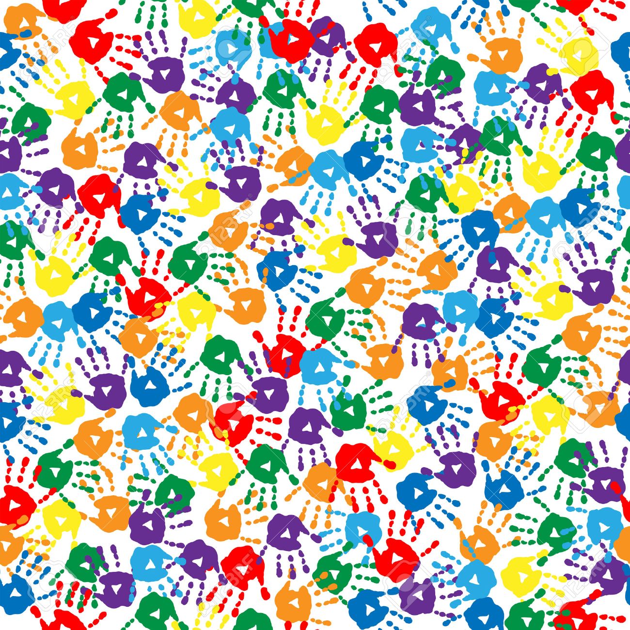 Seamless Background With A Multi-colored Handprints Royalty Free SVG,  Cliparts, Vectors, and Stock Illustration. Image 32009668.