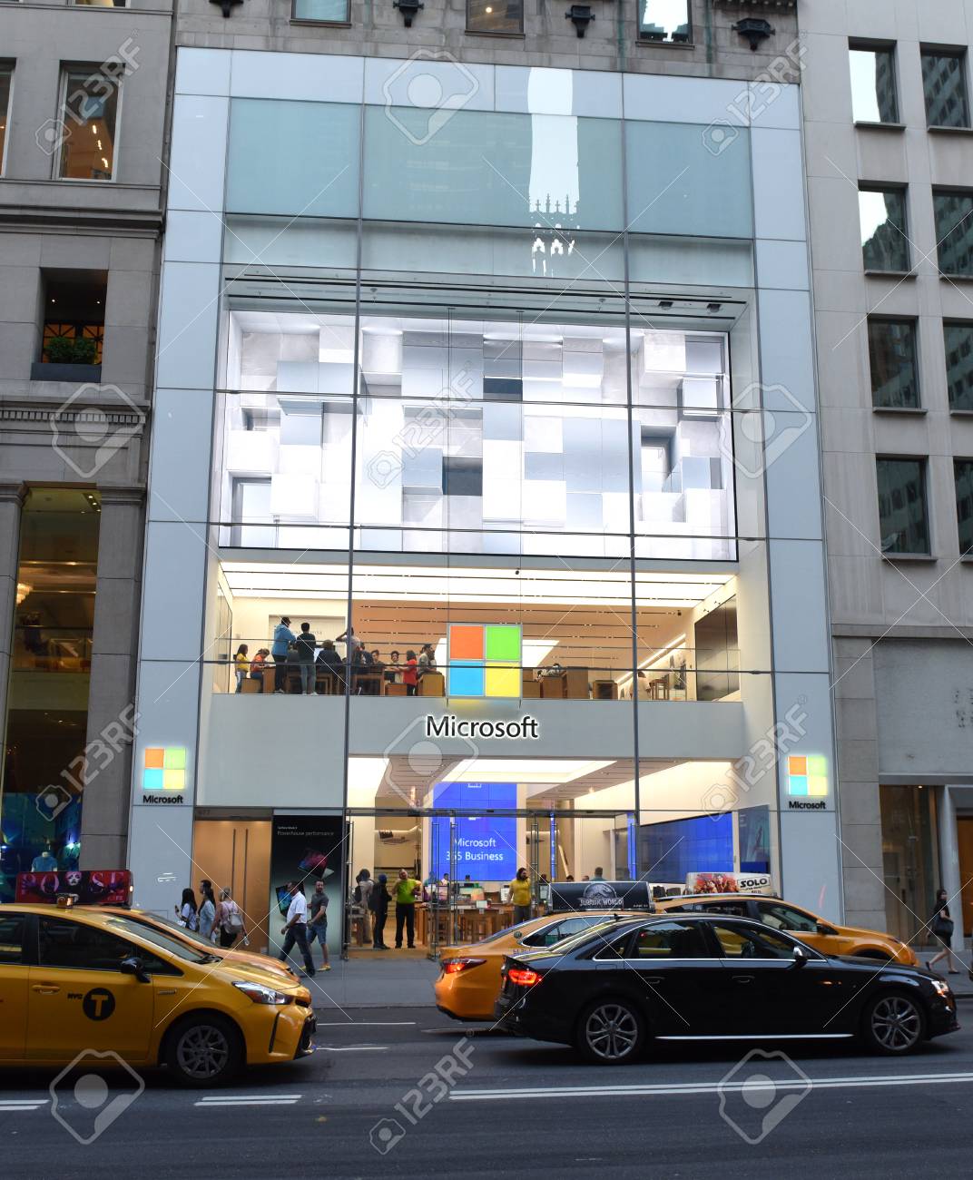 new york usa may 25 2018 microsoft store on fifth avenue microsoft new york