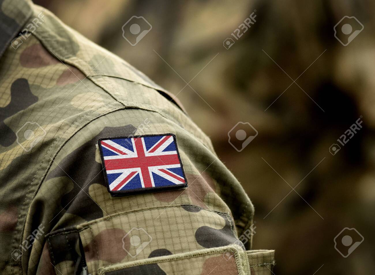 Flag Of United Kingdom On Military Uniform Uk Army British Armed Forces Soldiers Collage Stock Photo Picture And Royalty Free Image Image 135633798