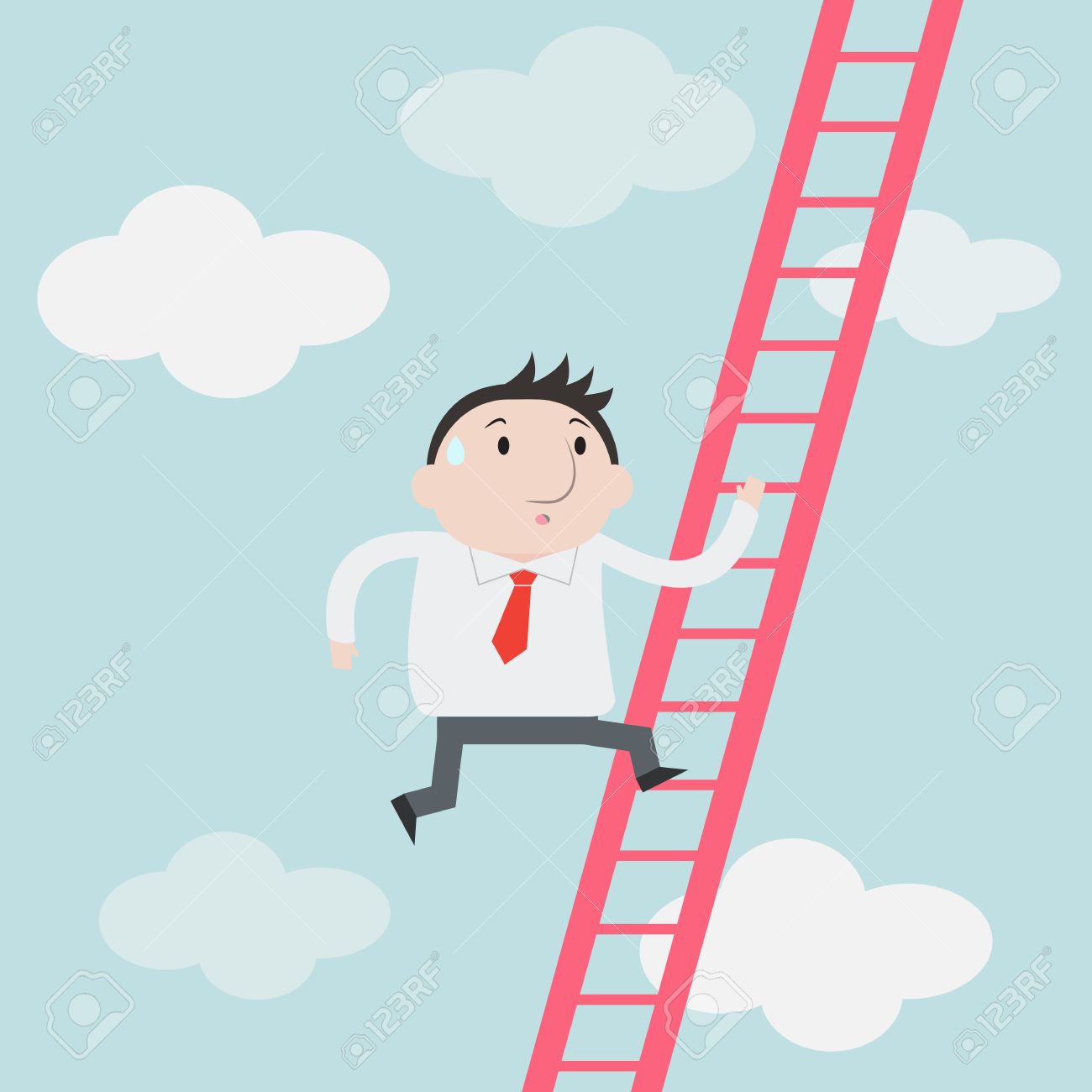 up the ladder