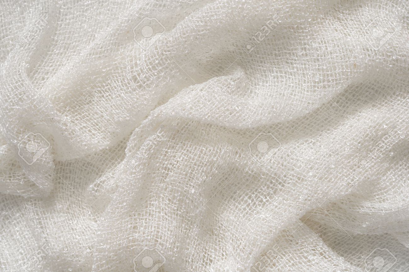 自然白い綿くしゃくしゃに柔らかい生地のテクスチャ背景 の写真素材 画像素材 Image