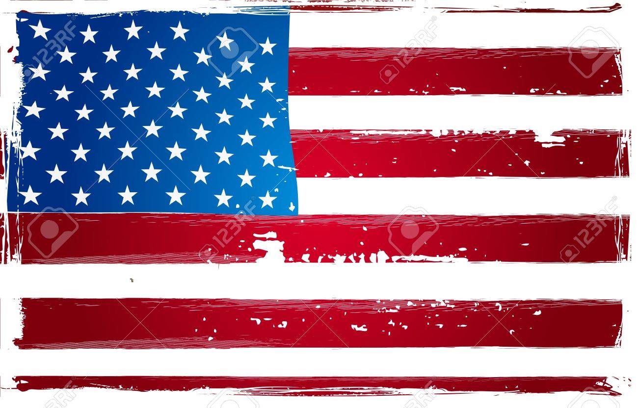 グランジ アメリカ国旗ポスター のイラスト素材 ベクタ Image