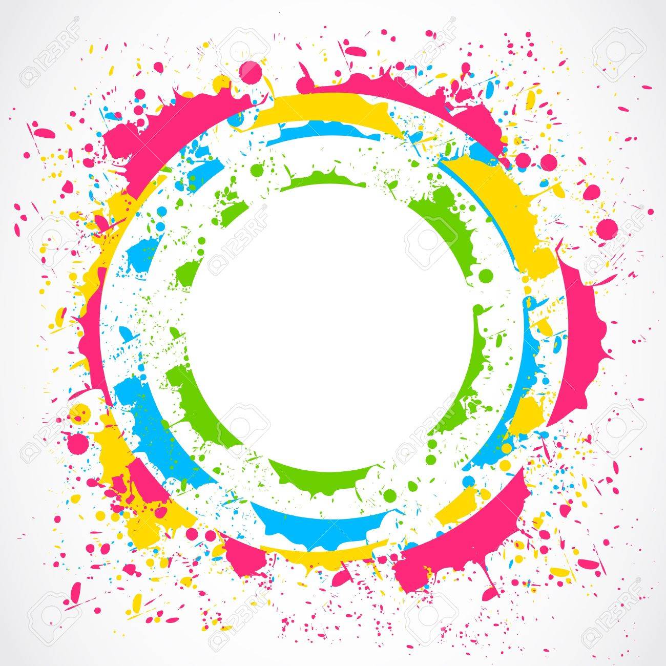 colorful paint splash circle royalty free cliparts vectors and