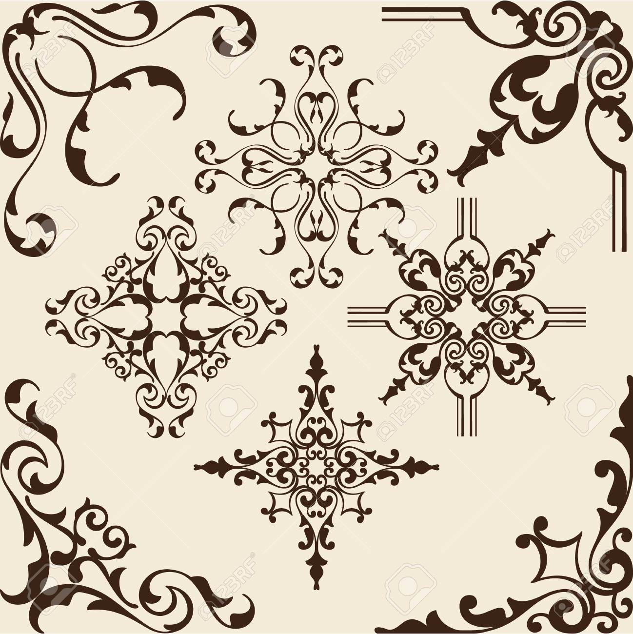 ロココ調角要素はベージュ の写真素材 画像素材 Image