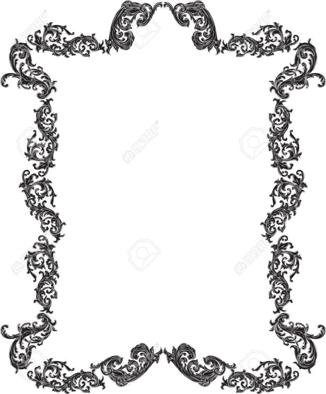 バロックのヴィンテージの素敵なアート フレームはホワイトのイラスト素材 ベクタ Image バロックのヴィンテージの素敵なアート フレームはホワイトのイラスト素材 ベクタ Image