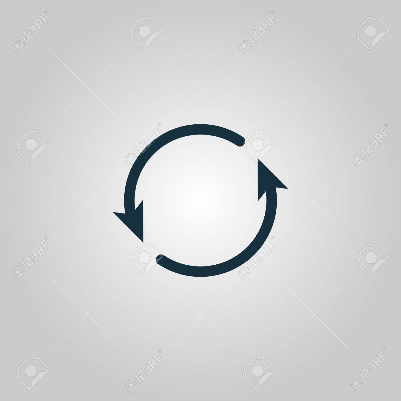矢印サークル サイクル ループ ラウンド アバウト フラットの Web アイコン 記号またはボタンがグレーの背景に分離されました コレクション現代傾向のコンセプト デザイン スタイル ベクトルの図記号のイラスト素材 ベクタ Image