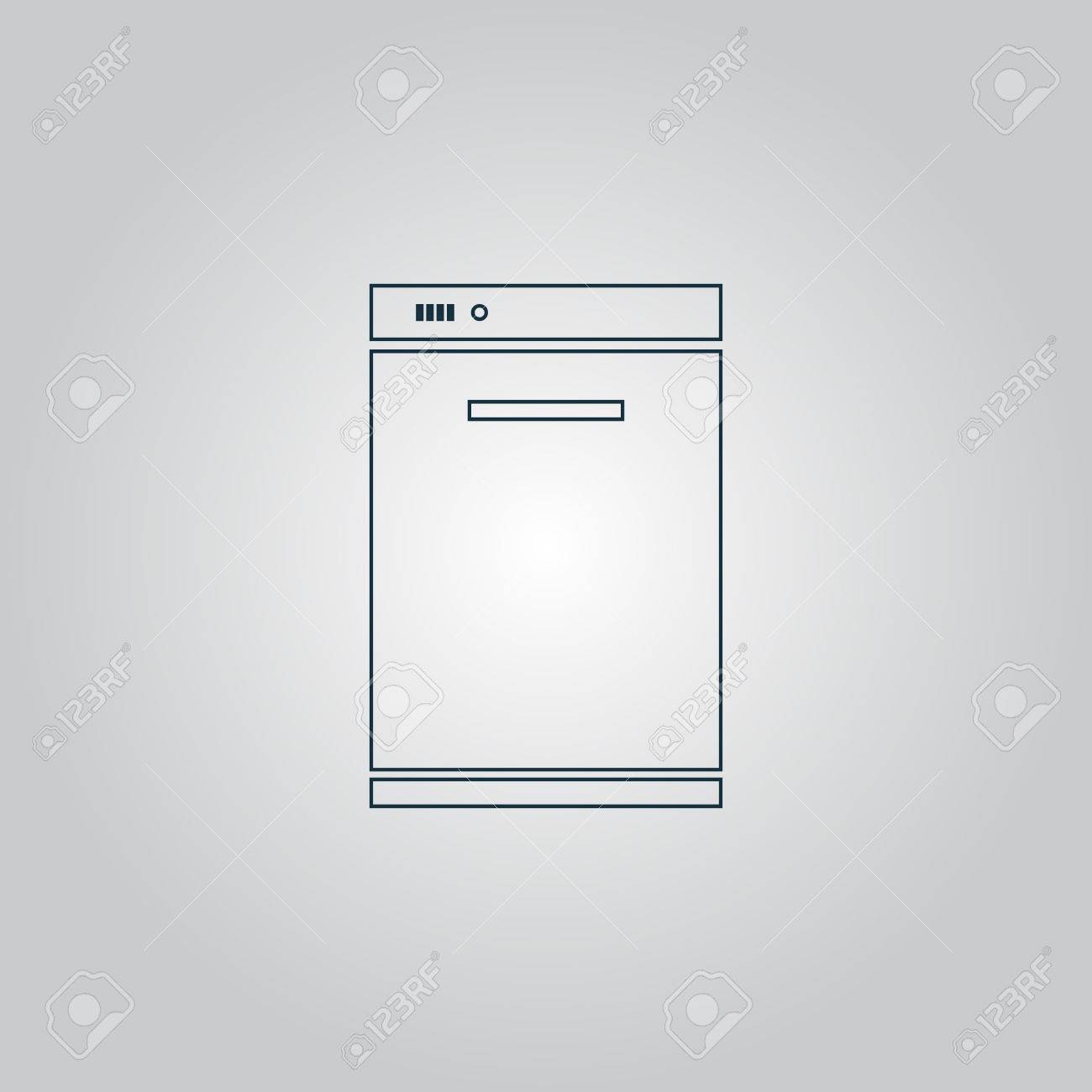 Konyha mosogatógép. lapos web ikon, Ãrjon vagy gomb elszigetelt ... Konyha web