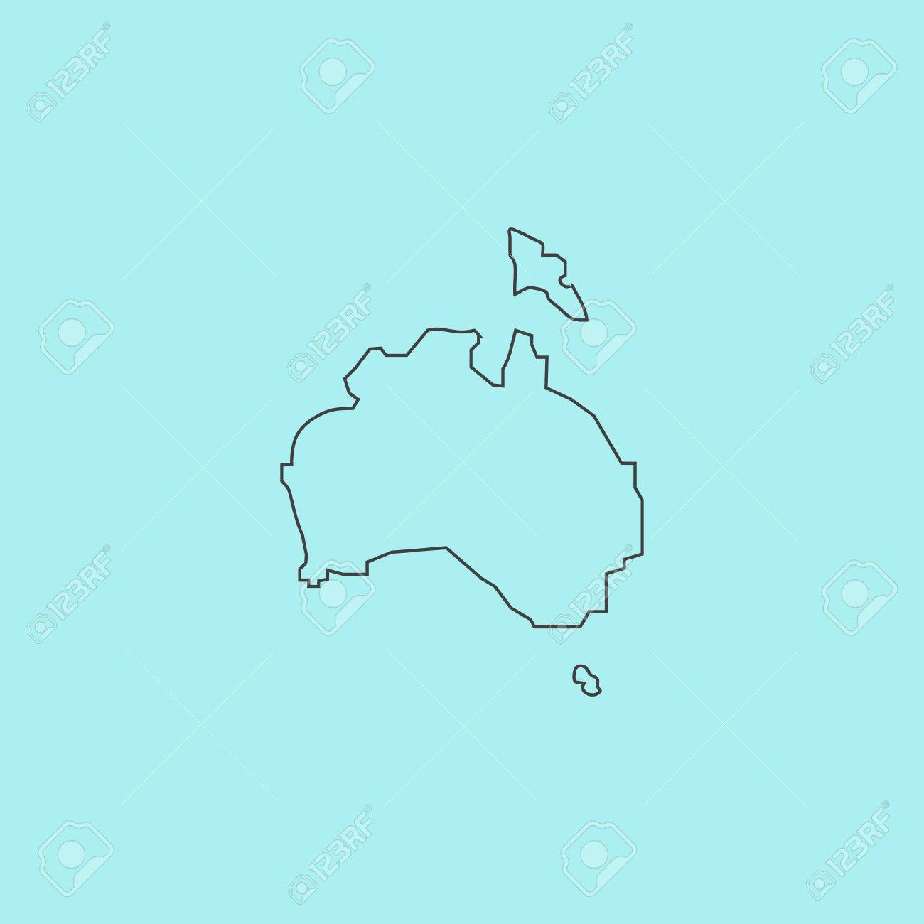 australia map simple outline flat vector icon isolated on blue background stock vector 45657402