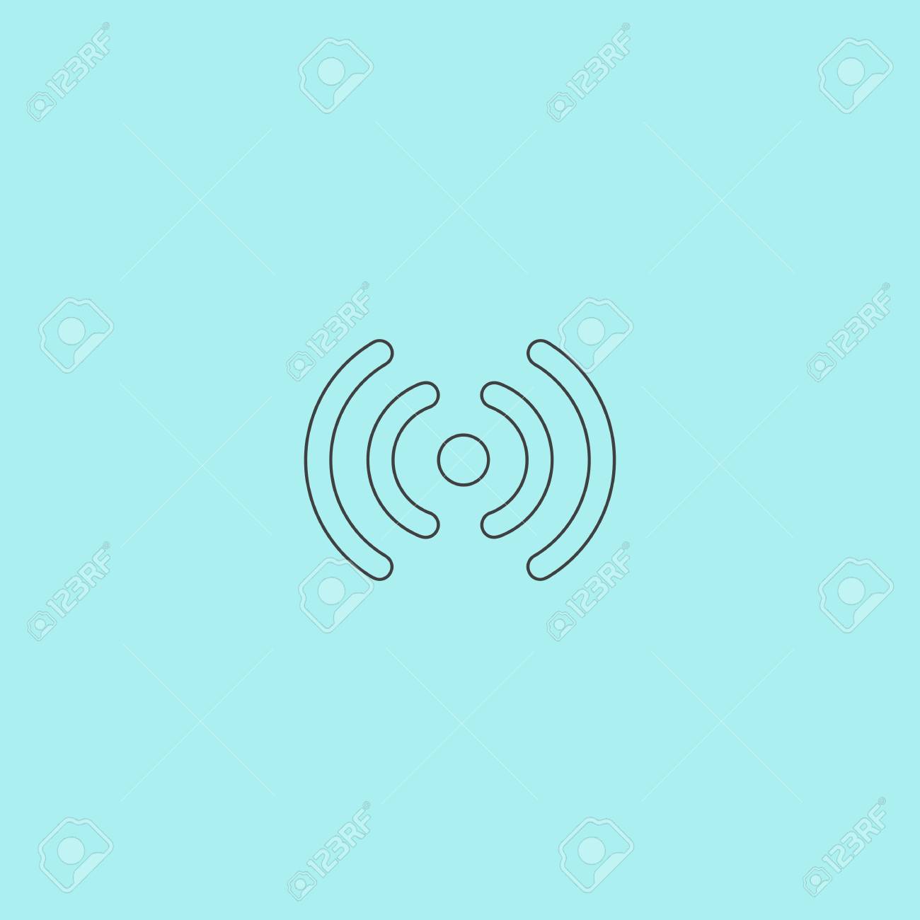 無線ネットワーク ゾーン 信号 青の背景に分離されたシンプルな