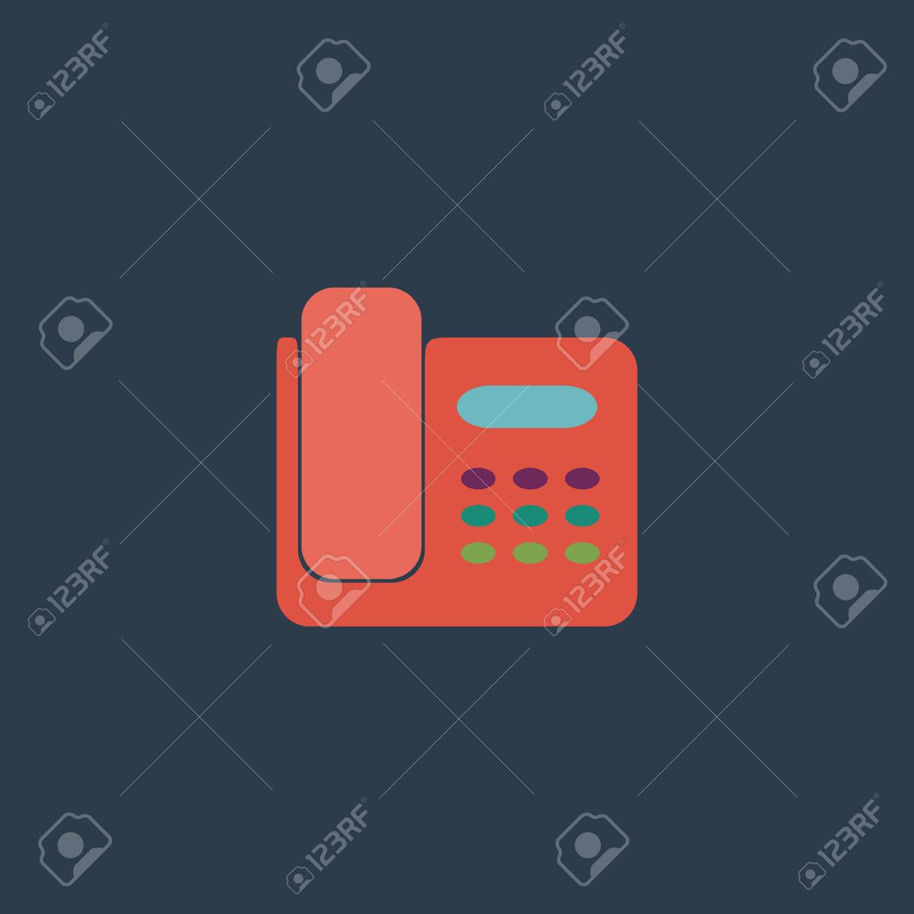 fax machine colorful vector icon simple retro color modern