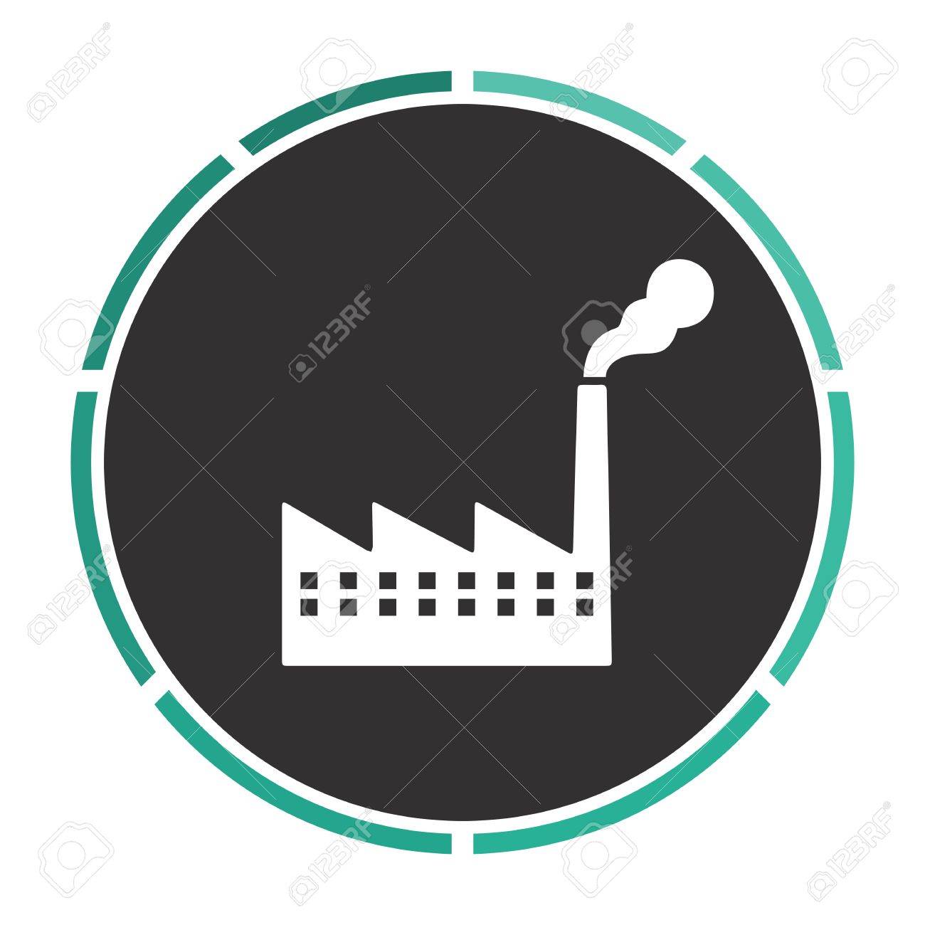 工場の簡単なフラット ホワイトはベクトル黒丸のピクトグラムです イラスト アイコン のイラスト素材 ベクタ Image