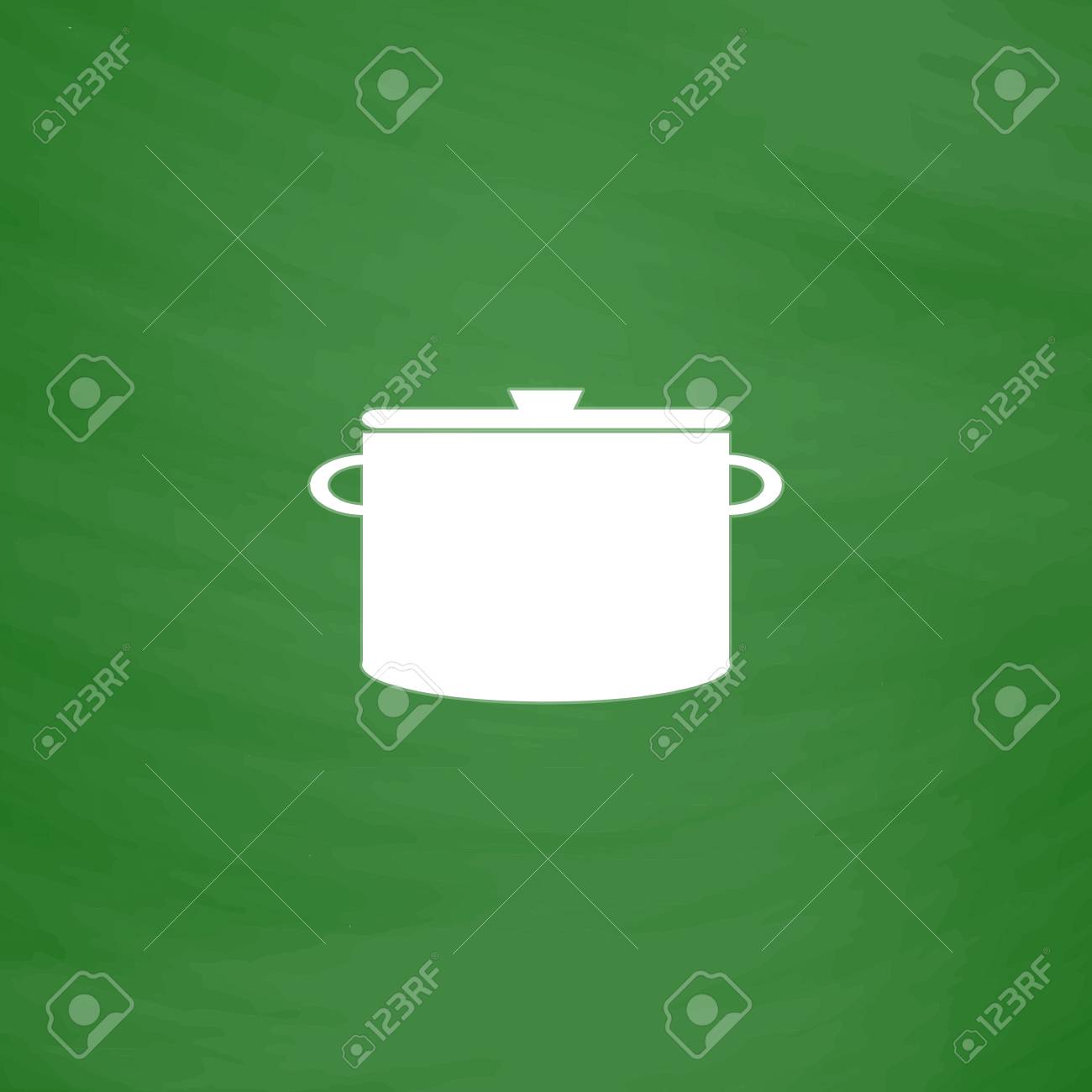Cacerola De La Cocina. Icono Plana. Imitación Dibujar Con Cacerola De La Cocina. Icono Plana. Imitación Dibujar Con