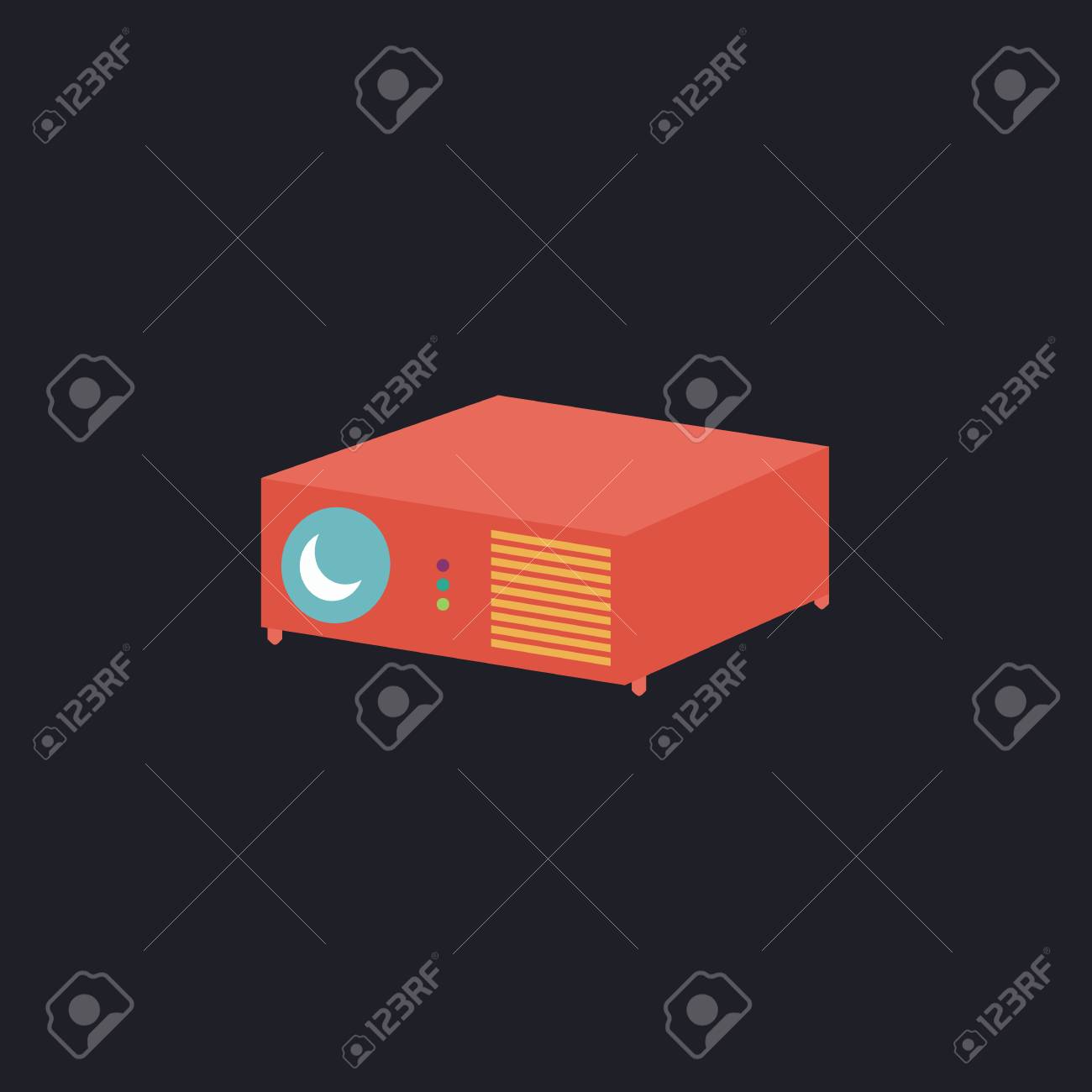 暗い背景にプロジェクターの色ベクトルのアイコン のイラスト素材 ベクタ Image