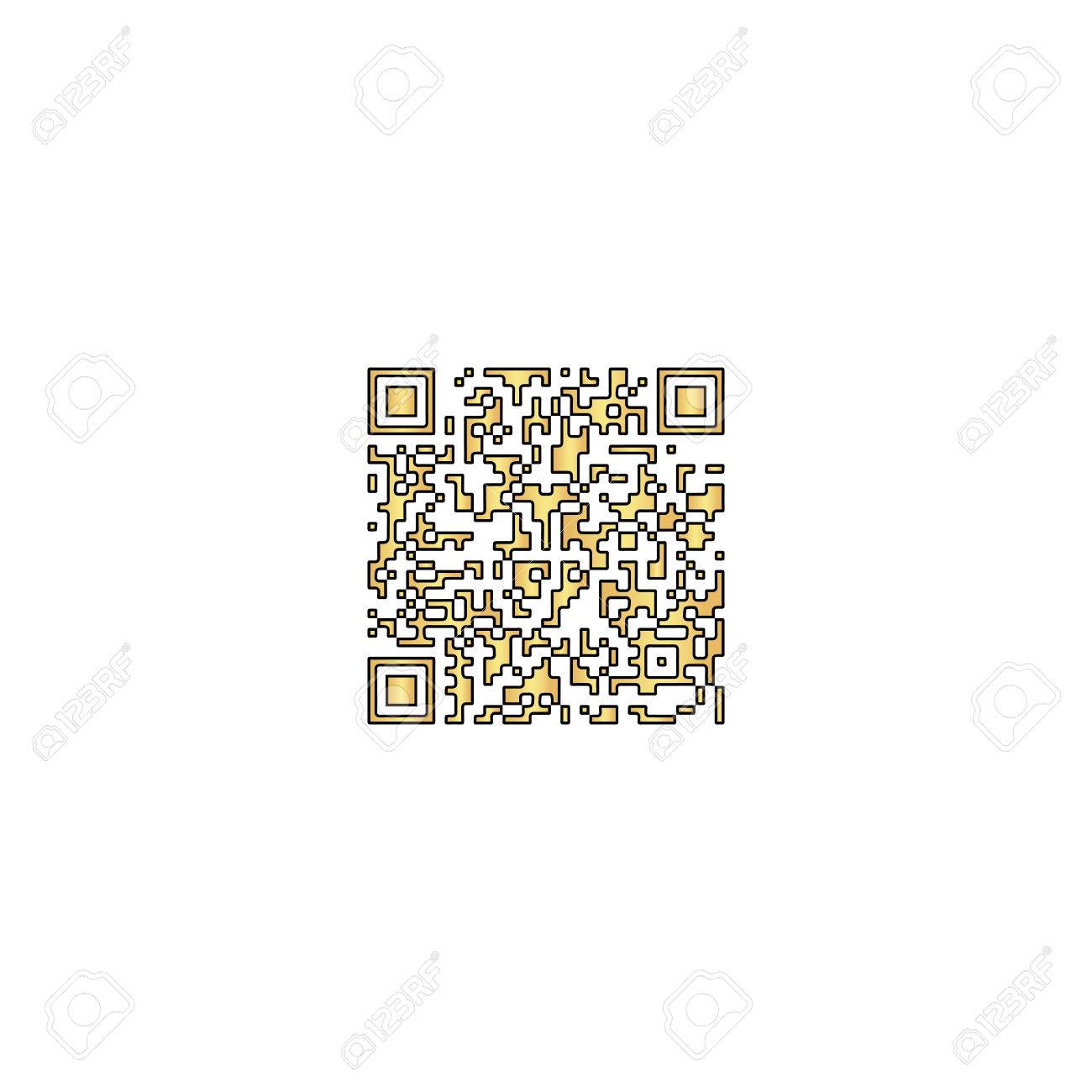 Qr コード金黒の輪郭線をベクトルのアイコンです フラット コンピューター シンボルのイラスト素材 ベクタ Image Qr コード金黒の輪郭線をベクトルのアイコンです フラット コンピューター シンボルのイラスト素材 ベクタ Image