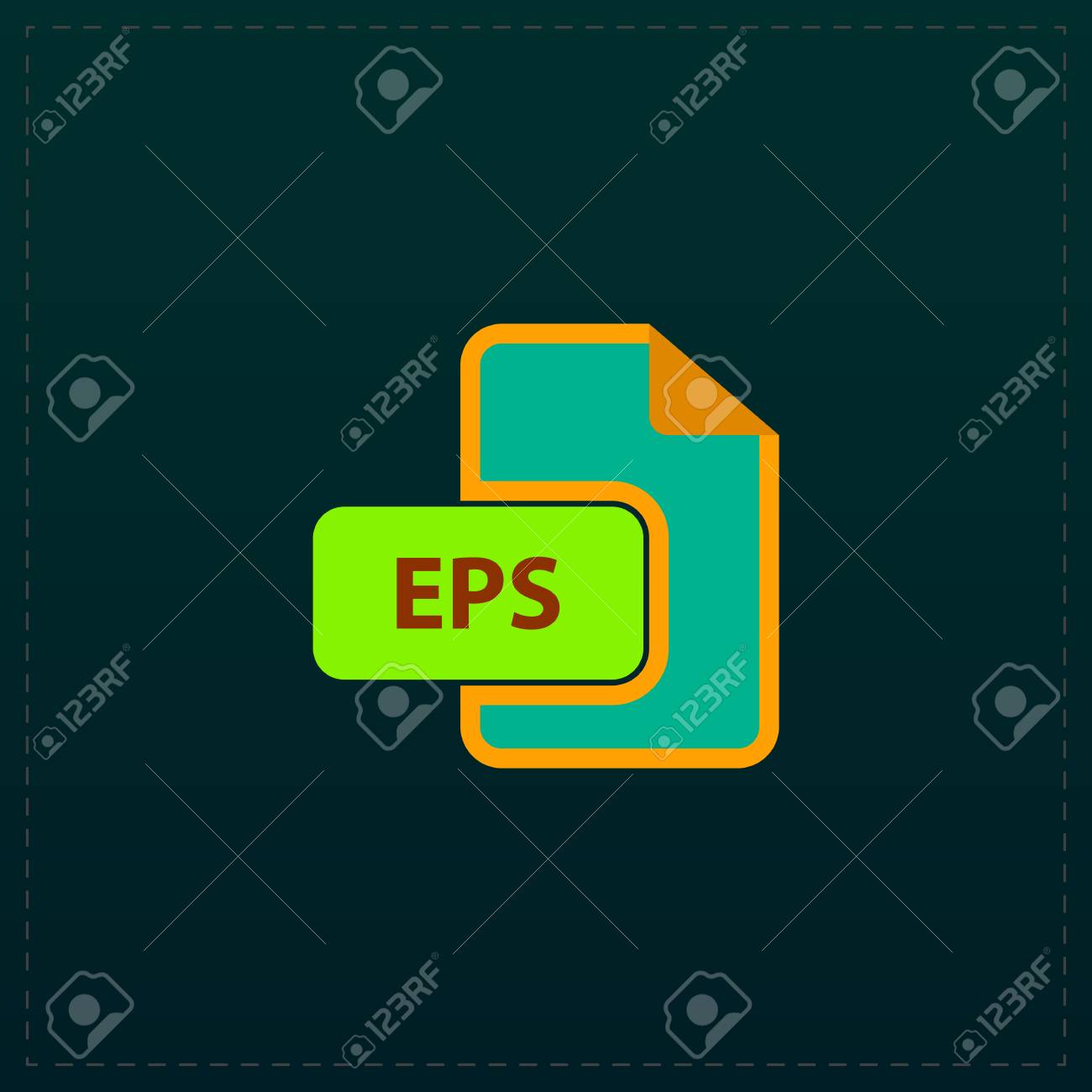eps vector file extension color symbol icon on black background