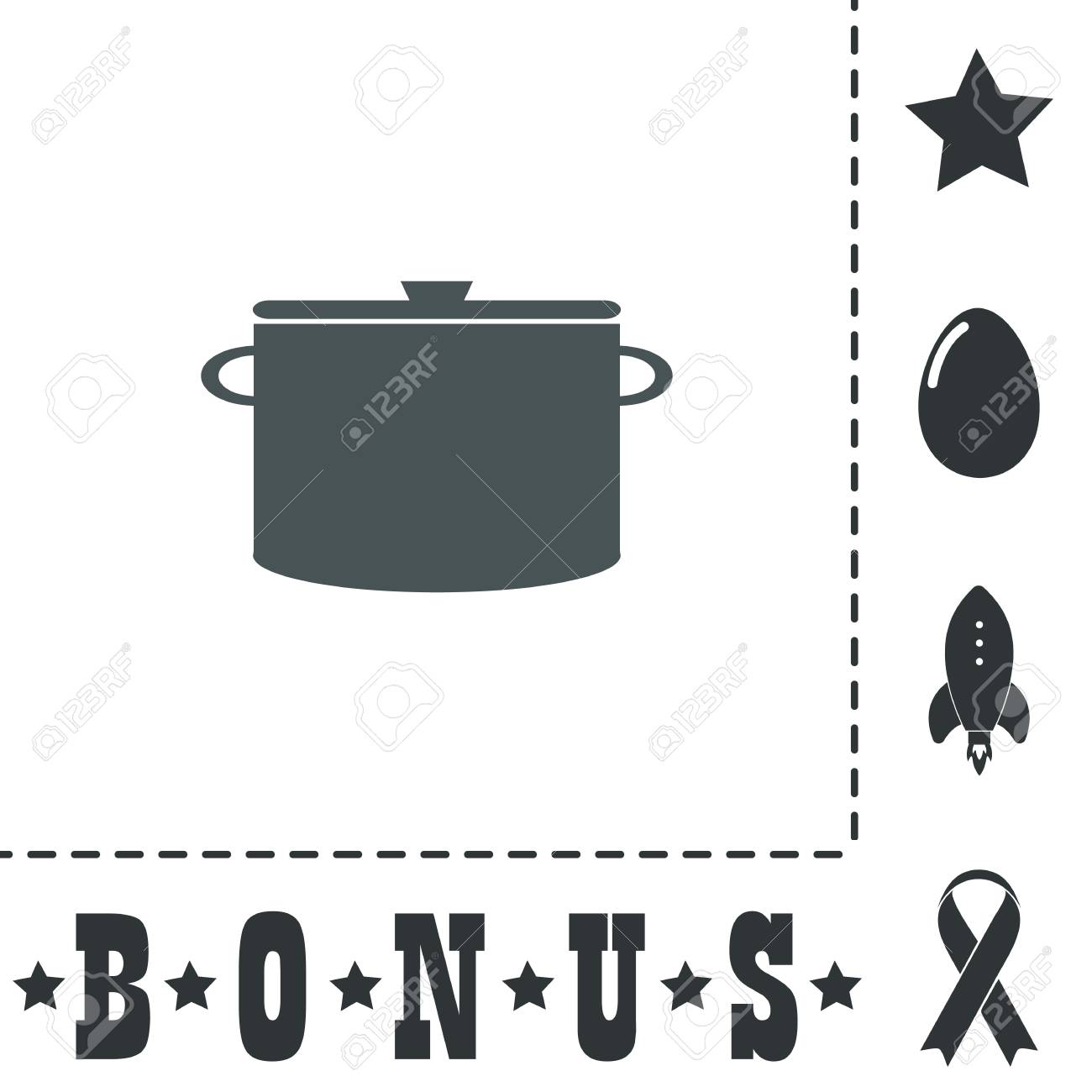 Sartén De Cocina Icono De Símbolo Plano Simple Sobre Fondo Cacerola De La Cocina. Icono Plana. Imitación Dibujar Con