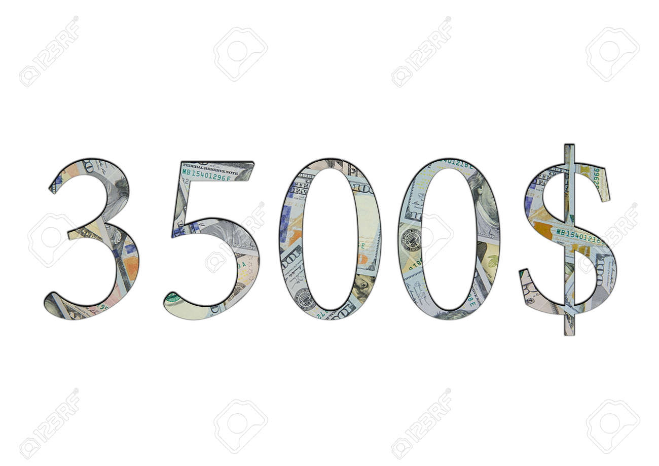 3500ドル。米ドル紙幣。お金の質感。白い背景に分離の写真素材・画像素材 Image 180898422