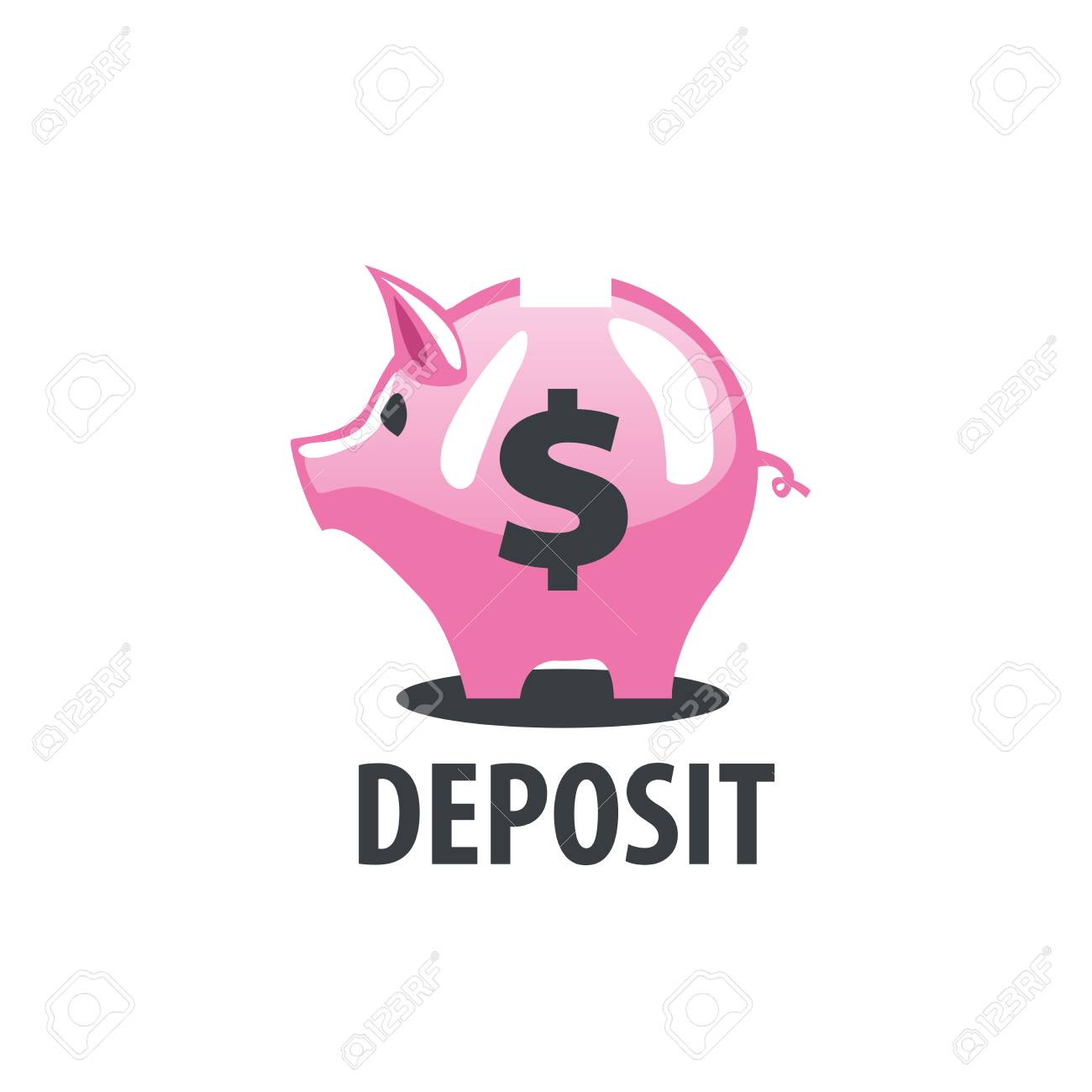 logo design template piggy bank vector illustration royalty free