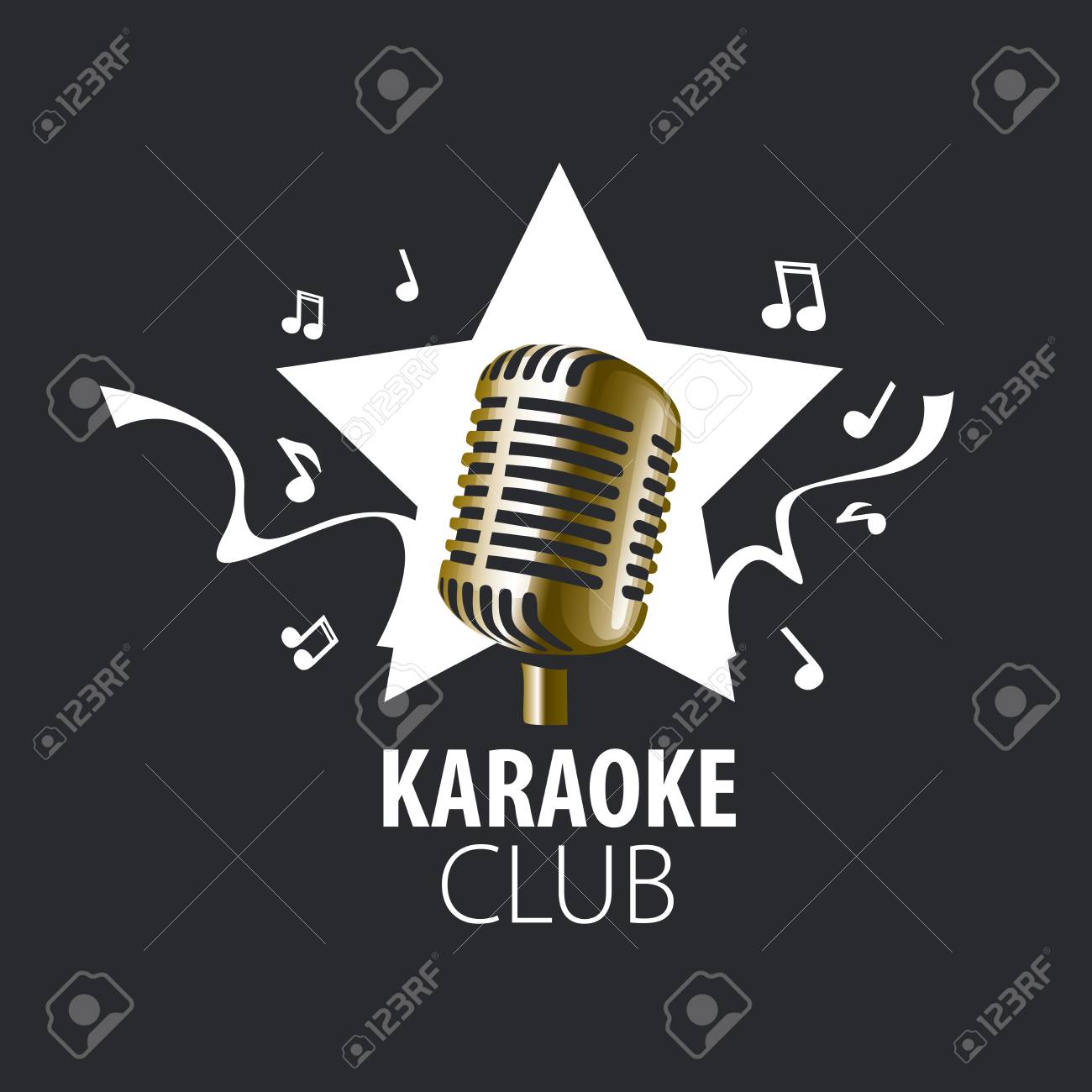 logo design template for karaoke vector illustration of icon