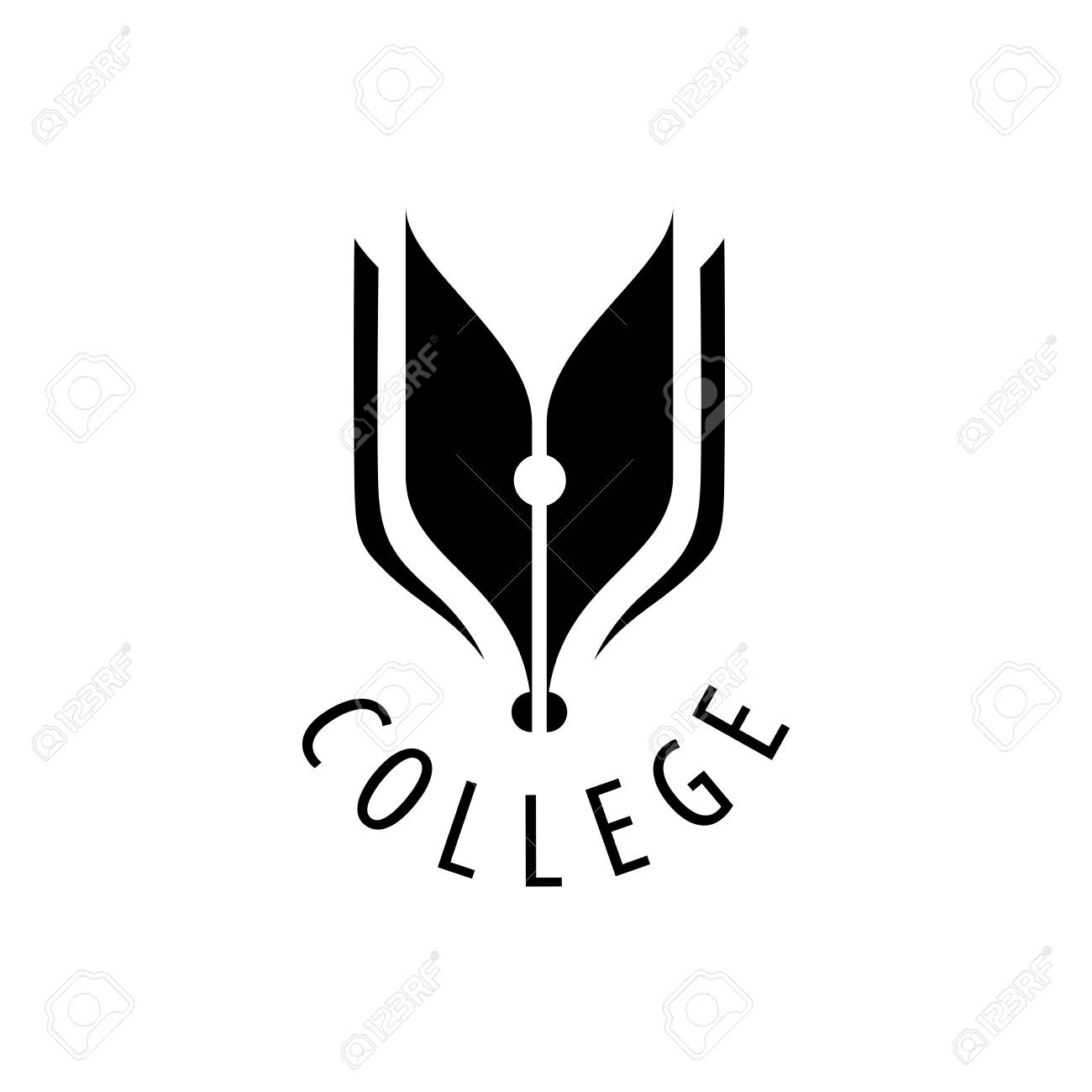 College Logo Design Template. Vector Illustration Of Icon Royalty Free SVG,  Cliparts, Vectors, and Stock Illustration. Image 67425675., image size:1300x1300