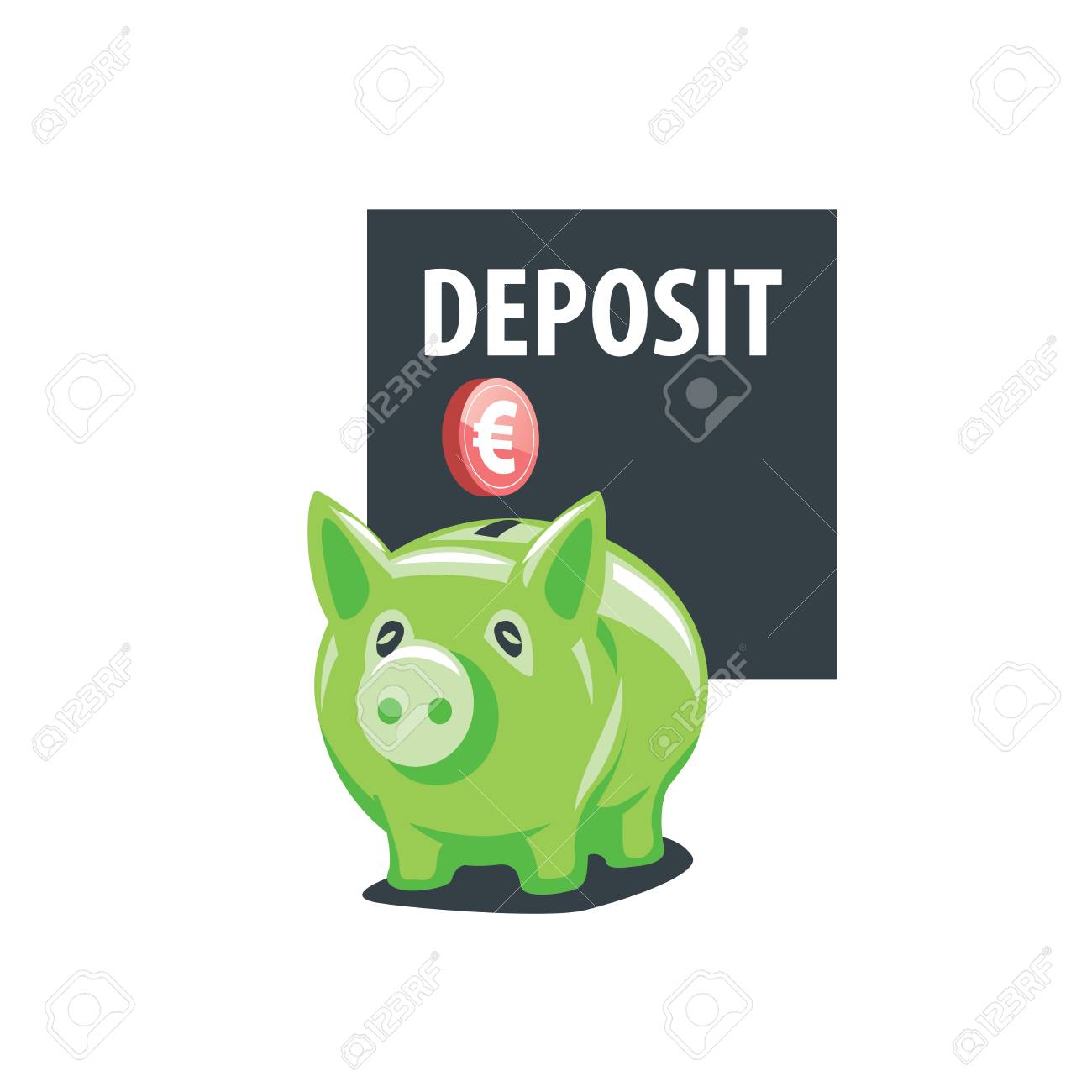 logo design template piggy bank vector illustration stock photo