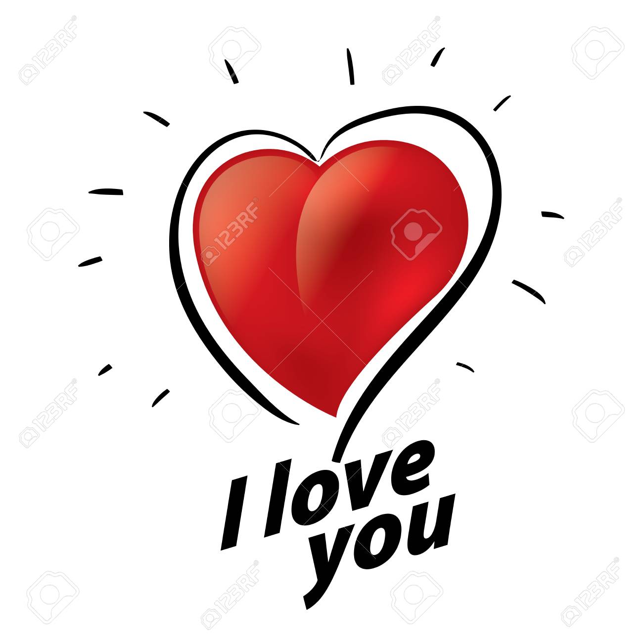 I love you. I heart you. Valentines day greeting card with calligraphy. Hand drawn design elements - 88775043 I love you. I heart you. Valentines day greeting card with calligraphy. Hand drawn design elements - 88775043
