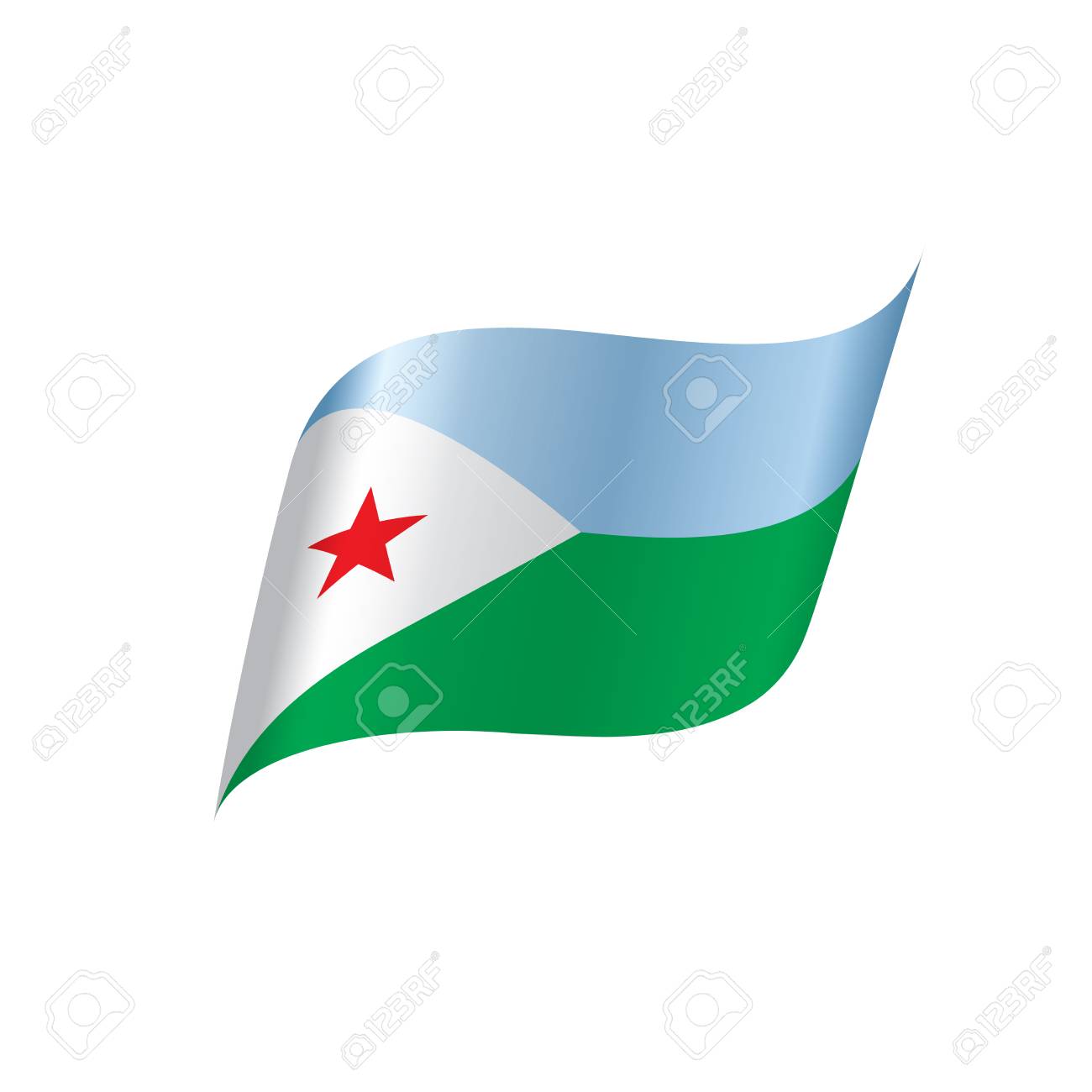 djibouti flag vector illustration royalty free cliparts vectors