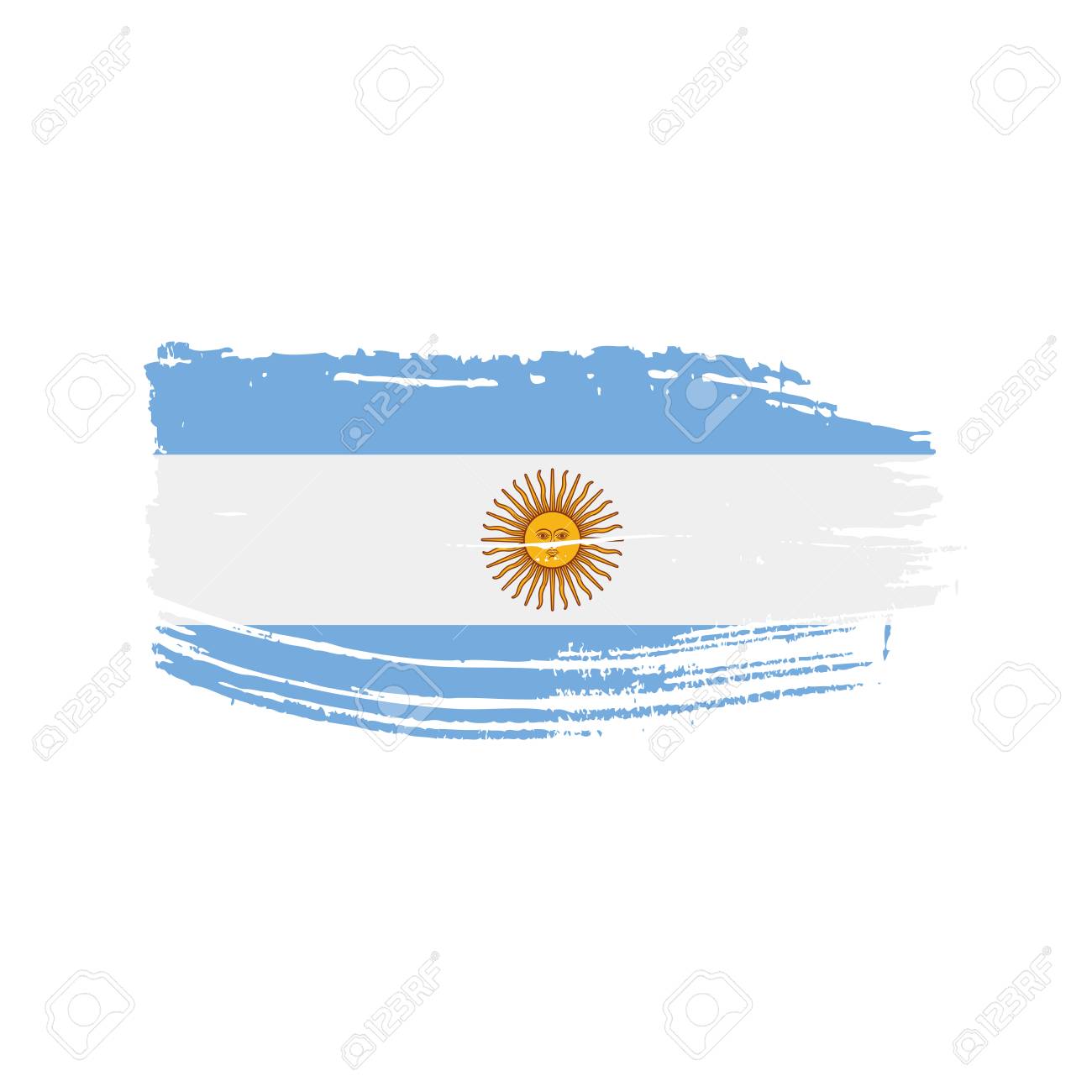 アルゼンチン国旗 白い背景にベクトルイラストのイラスト素材 ベクタ Image