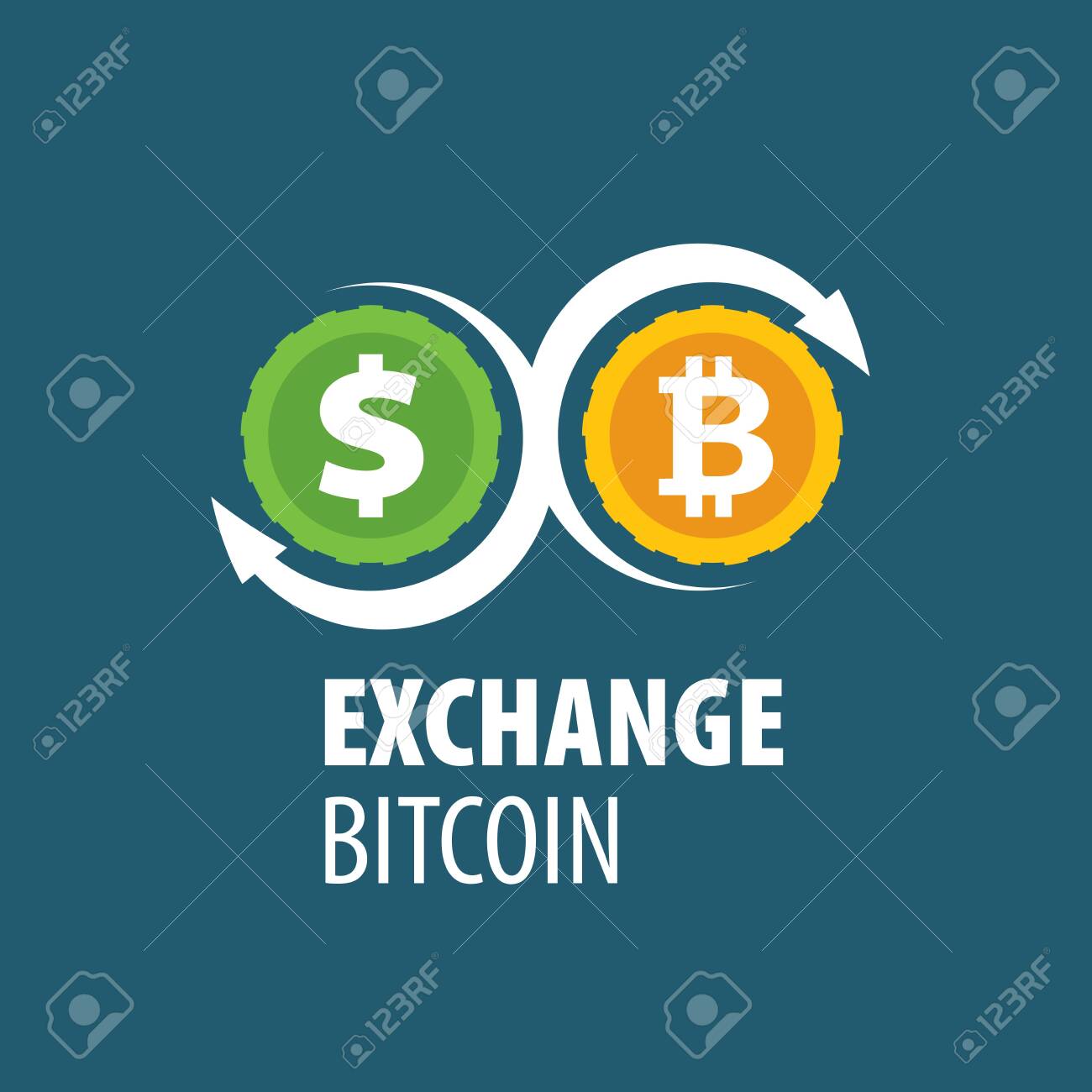 Vector Logo Of Cryptocurrency. Exchange Bitcoin For Money. Royalty Free  SVG, Cliparts, Vectors, and Stock Illustration. Image 100838928.