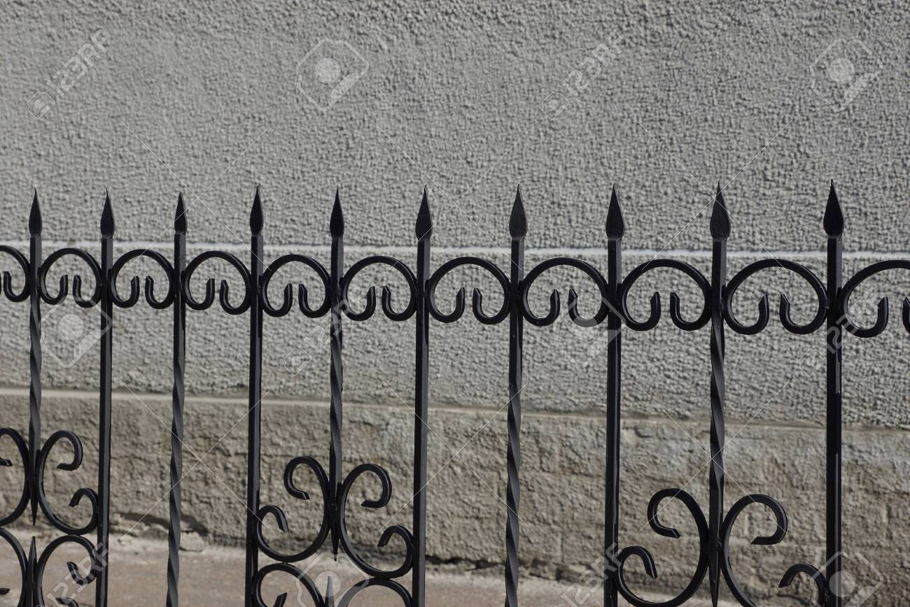 A Row Of Black Sharp Iron Fence Bars Stock Photo, Picture And Royalty Free  Image. Image 120096638.