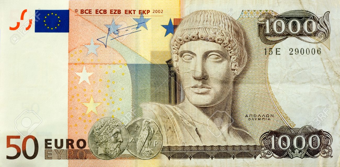 50 ユーロ紙幣と 1000 Drachmen 法案を組み合わせます の写真素材 画像素材 Image
