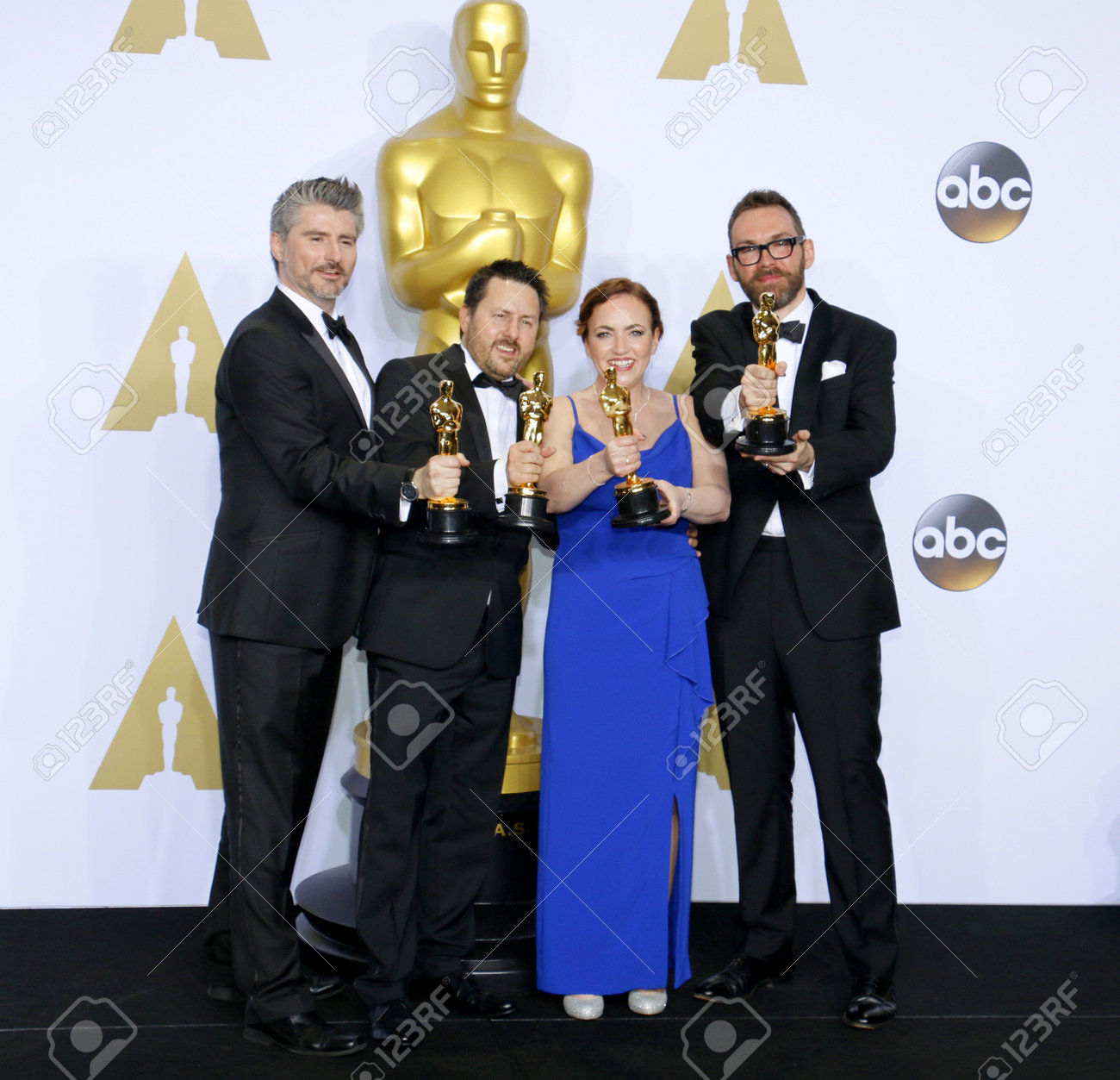 マーク ウィリアムズ Ardington ポール ノリス サラ ベネット でアンドリュー Whitehurst 年次アカデミー賞 プレスルームは 16 年 2 月 28 日にアメリカのハリウッドのロウズ ハリウッド ホテルで開催 の写真素材 画像素材 Image