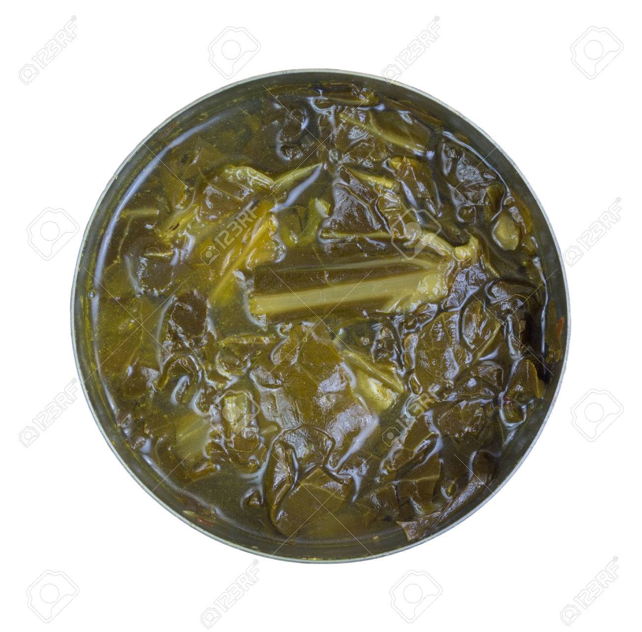 開かれているカラード グリーンのブリキ缶の平面図です の写真素材 画像素材 Image