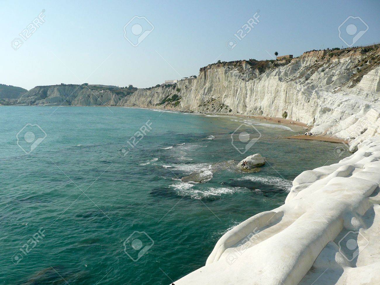 A rocky white cliffs nevű lépcsÅ a törökök, szicÃlia, olaszország ...