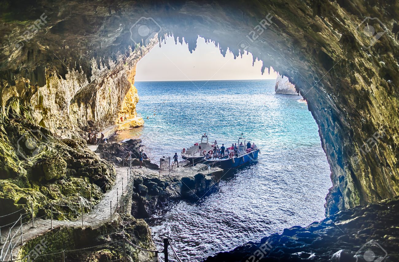 The scenic Zinzulusa cave and seascape in Salento near Otranto, Apulia, Italy - 54038795 The scenic Zinzulusa cave and seascape in Salento near Otranto, Apulia, Italy - 54038795