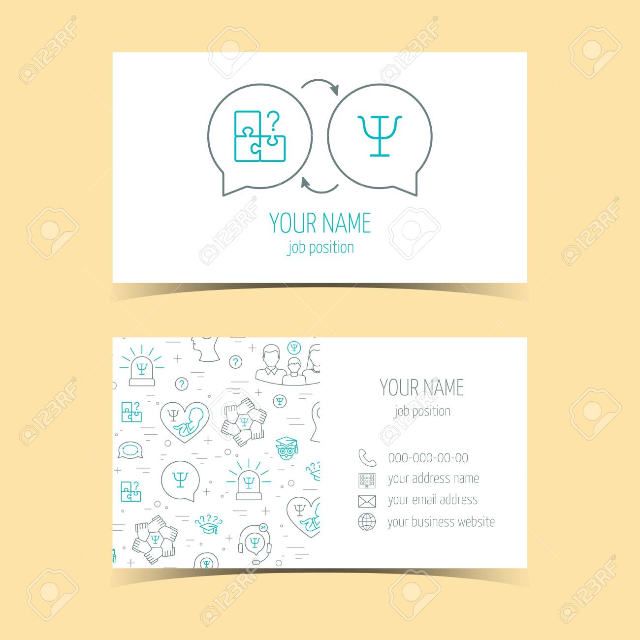 Business Cards For Psychology Help Promotional Products Line Royalty Free Cliparts Vectors And Stock Illustration Image 124558955