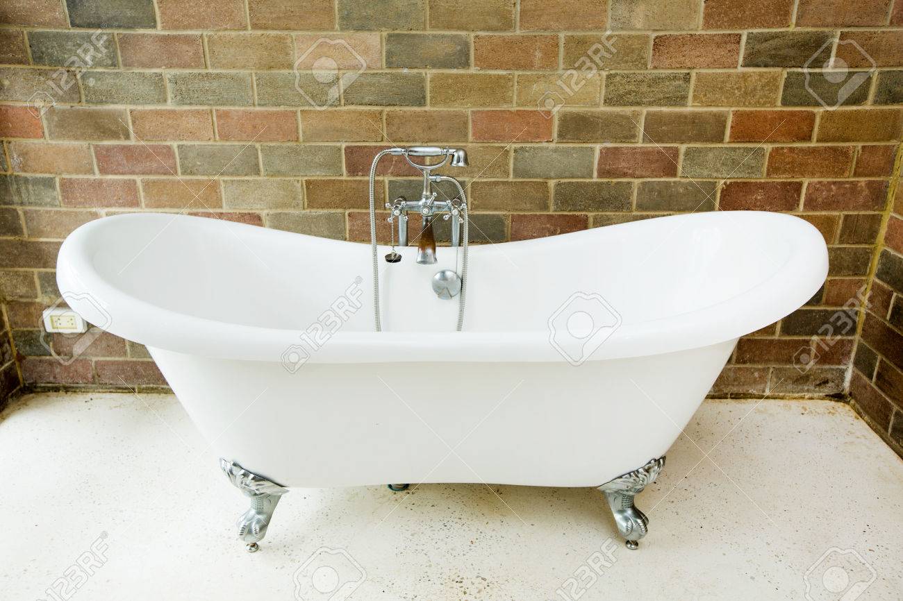 Classic Bathroom With Old Bathtub 