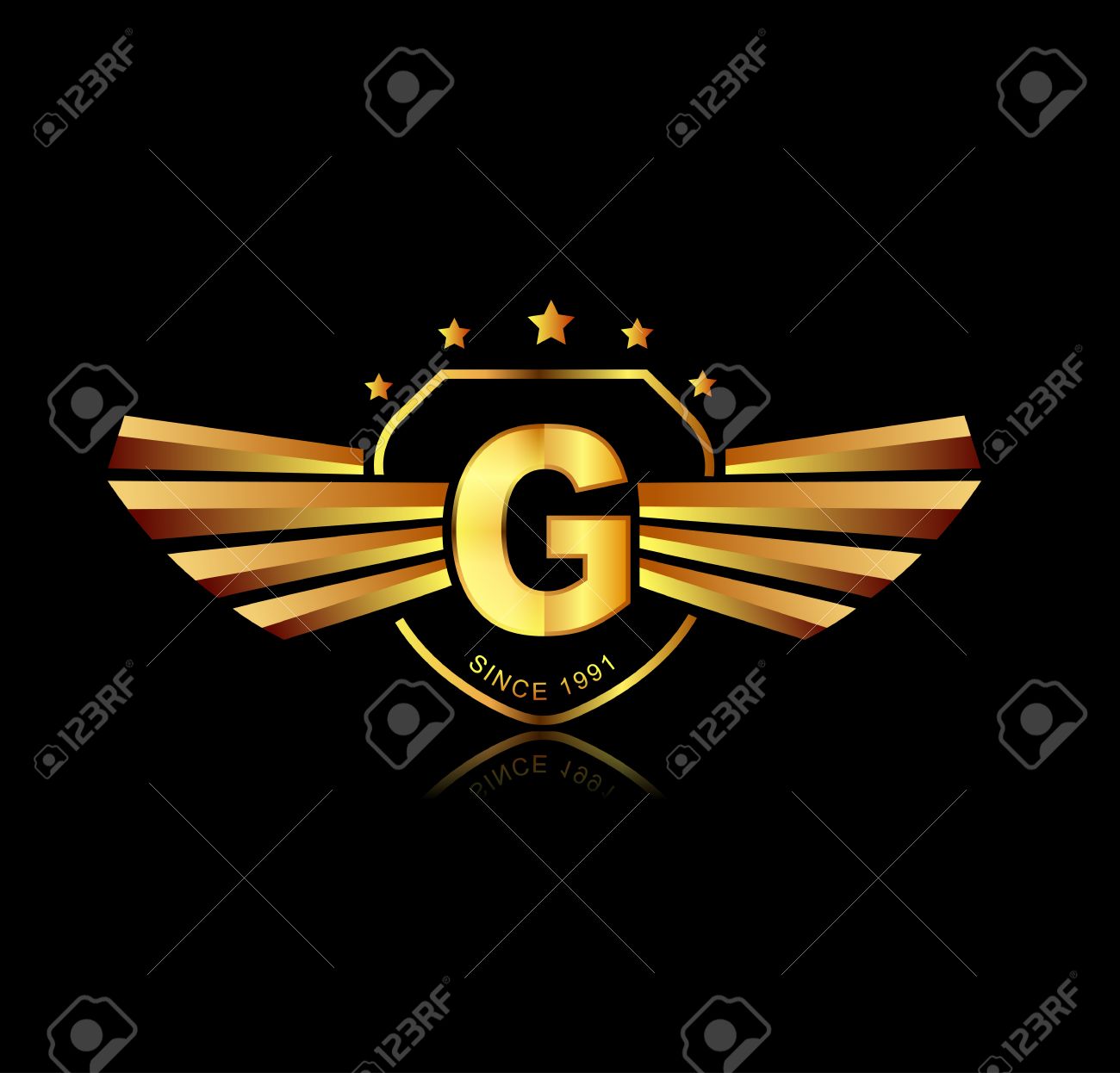 Letter G Winged Crests Logo Alphabet Logotype Design Concept Royalty Free Cliparts Vectors And Stock Illustration Image