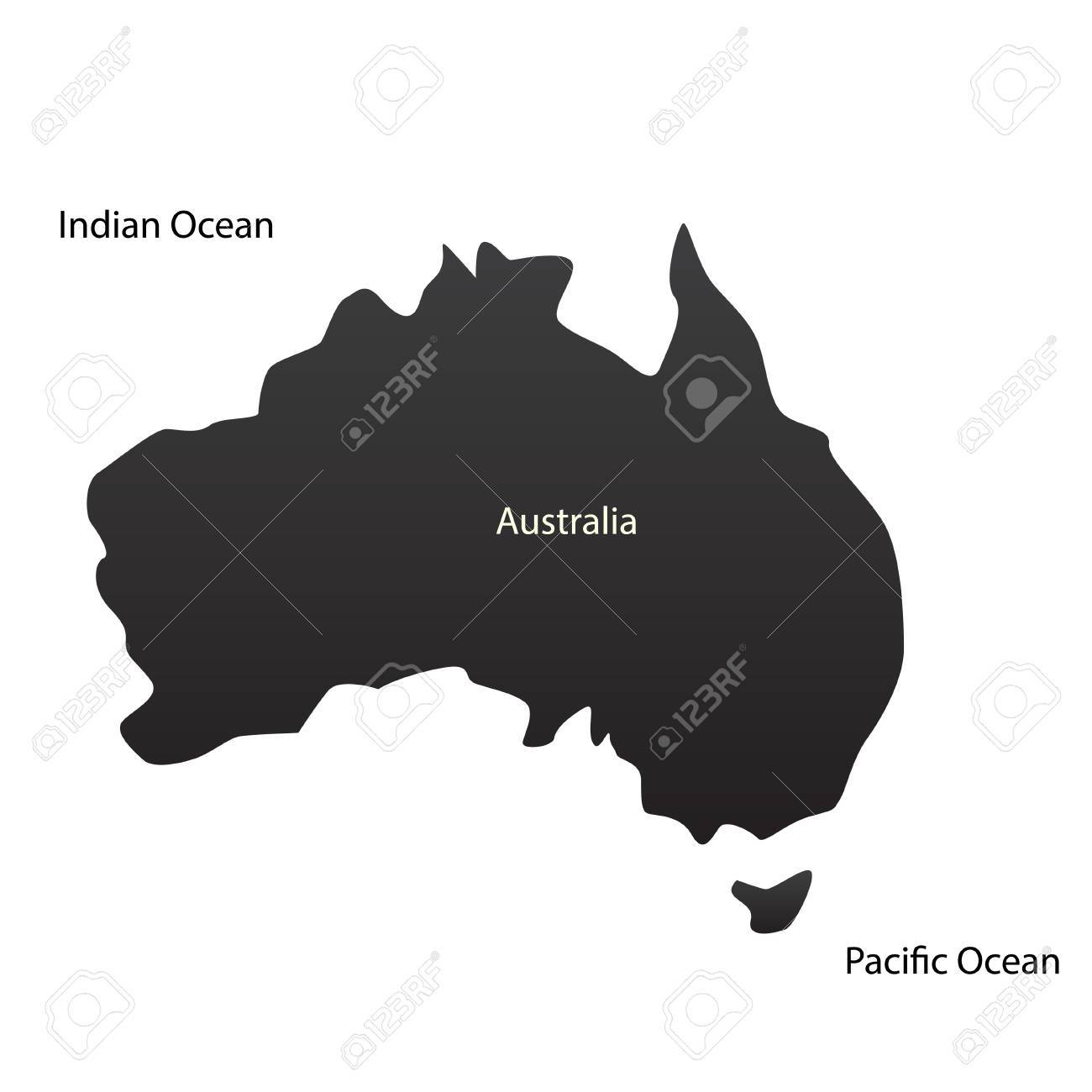 australian continent and two oceans vector illustration royalty australian continent