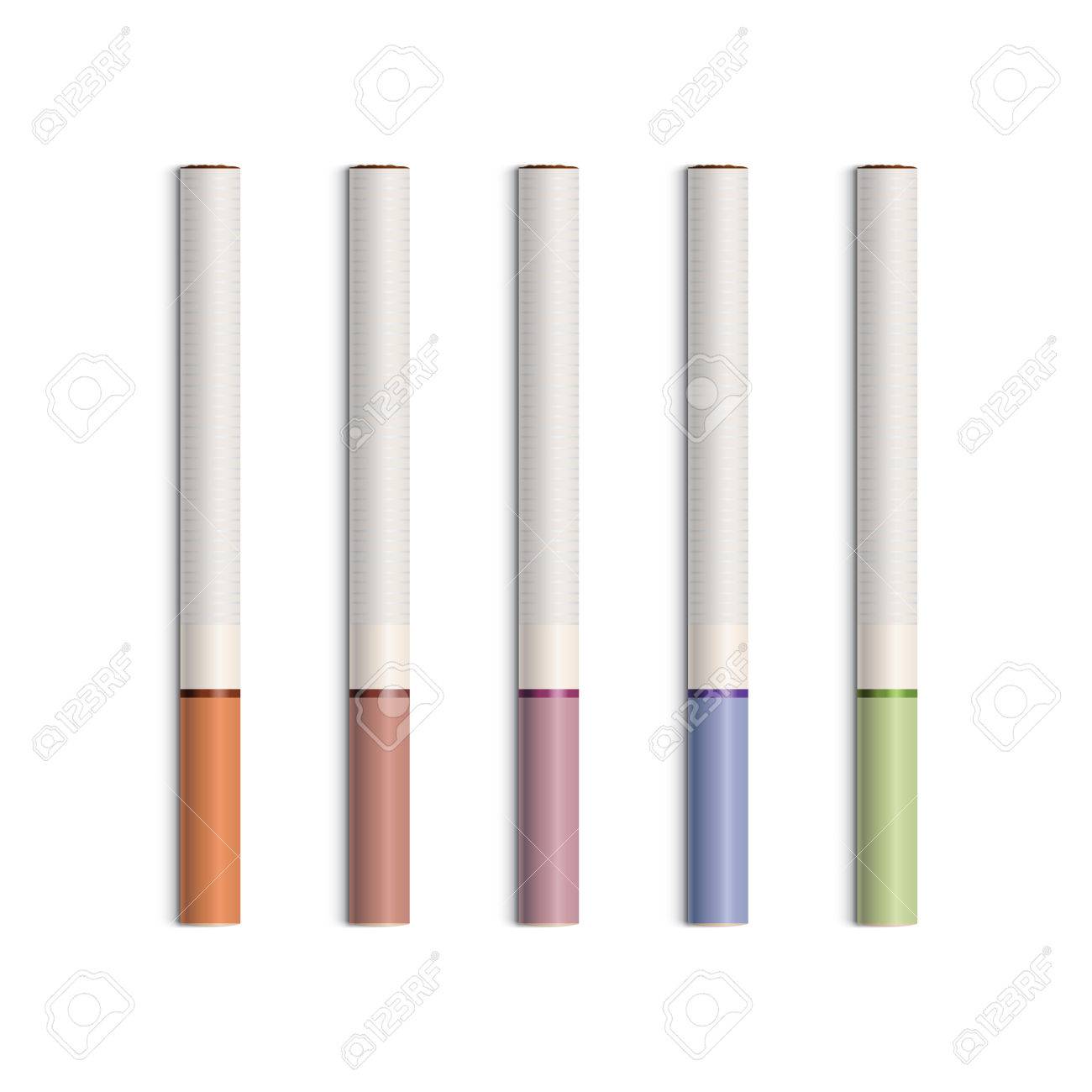 色フィルターとタバコのベクトルを設定 のイラスト素材 ベクタ Image