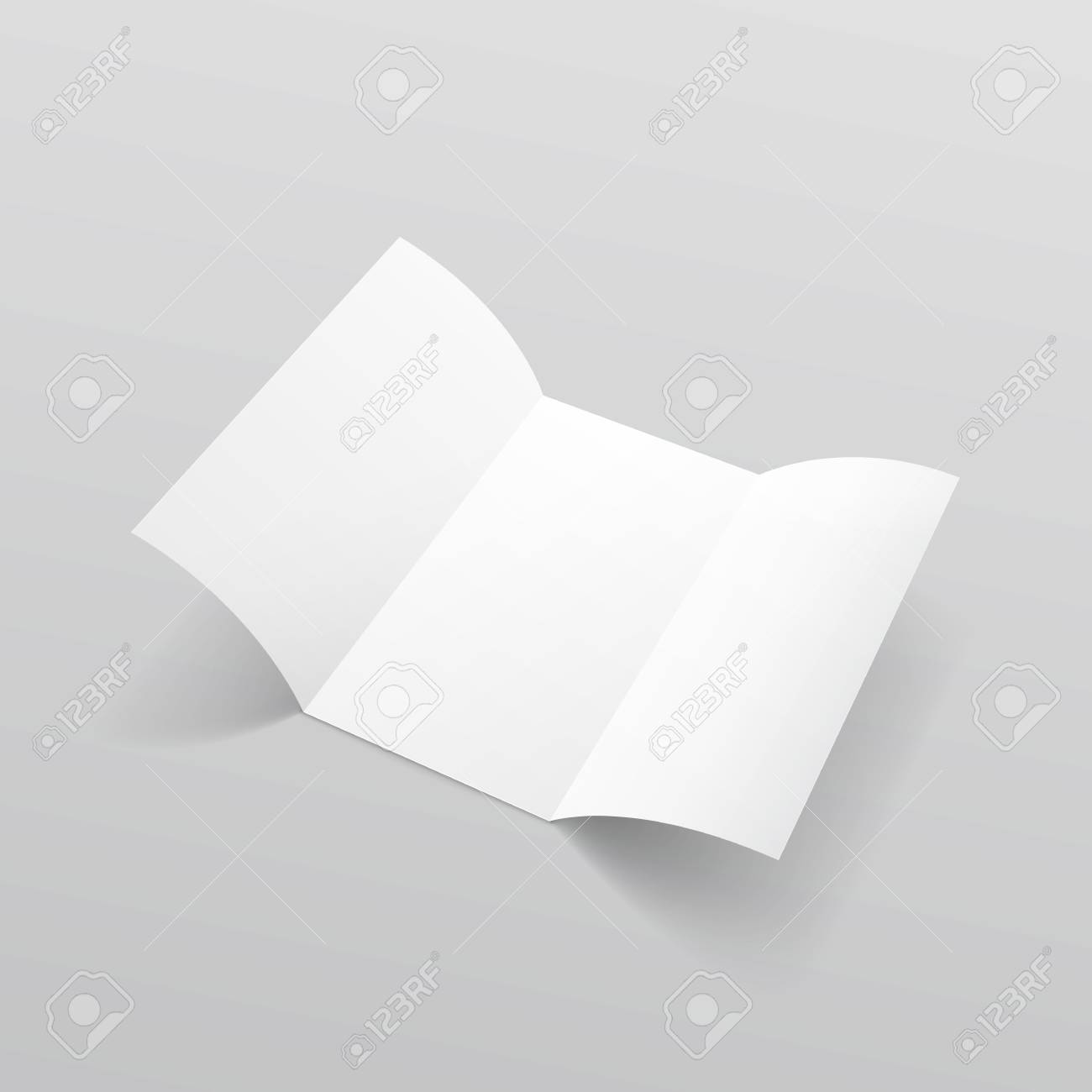 white trifold brochure leaflet zigzag folded flyer royalty free