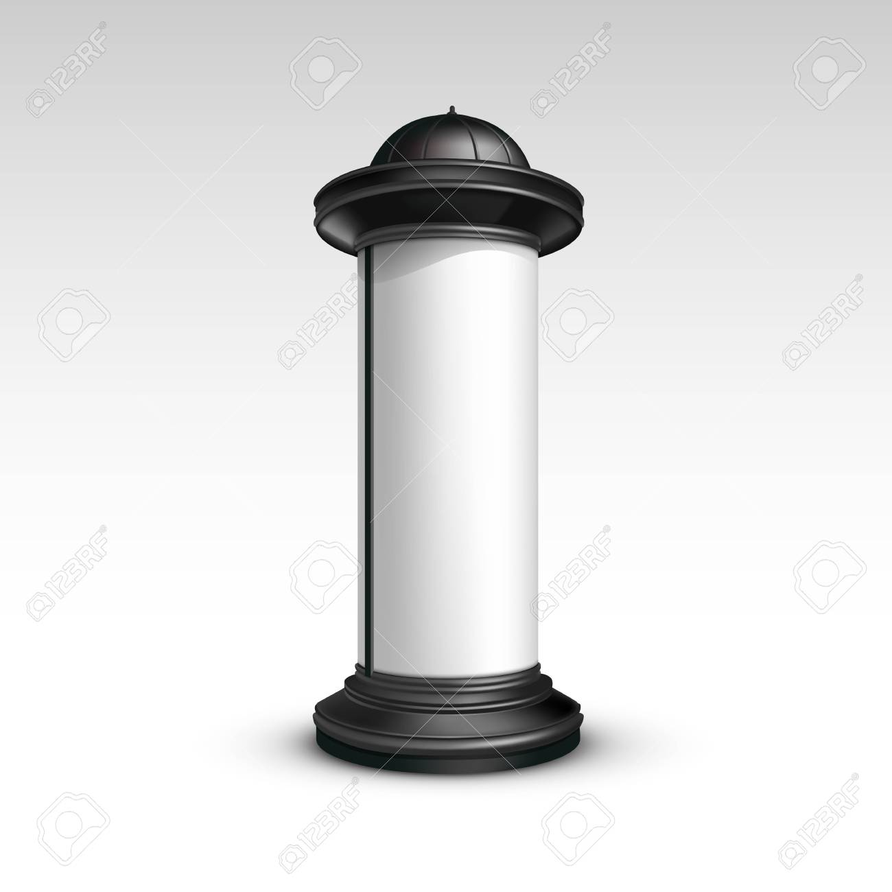 Stehen Vector Schwarz Weiss Poster Saule Fur Die Aussenwerbung Auf Weissen Hintergrund Lizenzfrei Nutzbare Vektorgrafiken Clip Arts Illustrationen Image