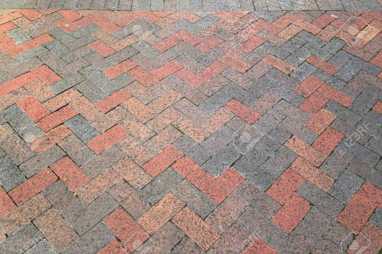 Brick Walkway In A Herringbone Pattern For Use As A Graphics Stock Photo Picture And Royalty Free Image Image 149309139