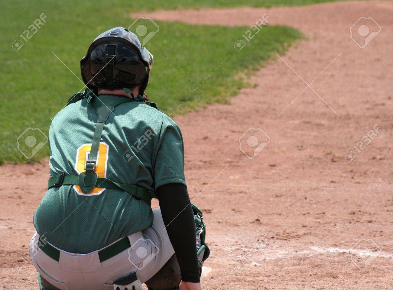 A Back Catcher Shot From Behind Stock Photo Picture And Royalty